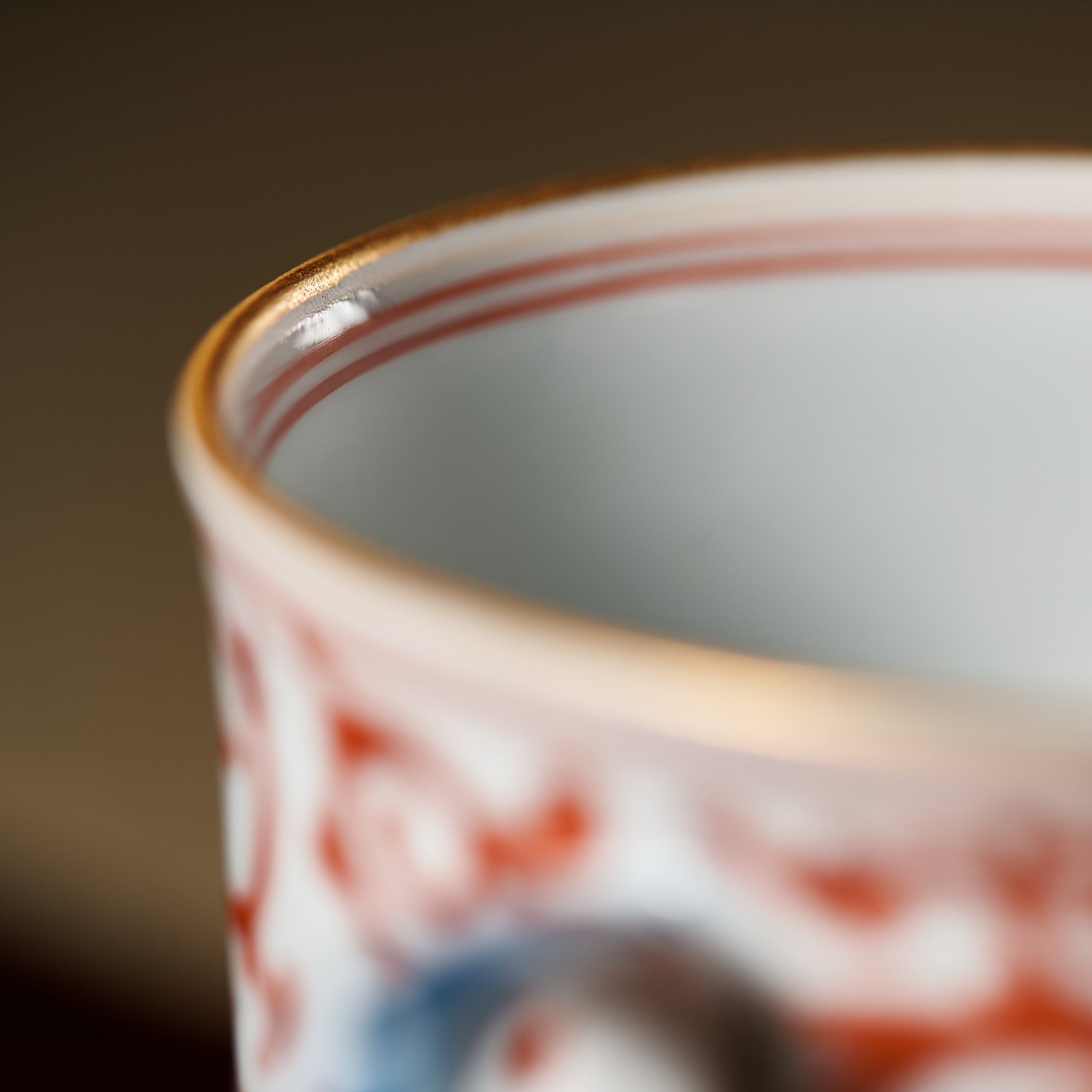Red Peony and Arabesque Kutani Mug