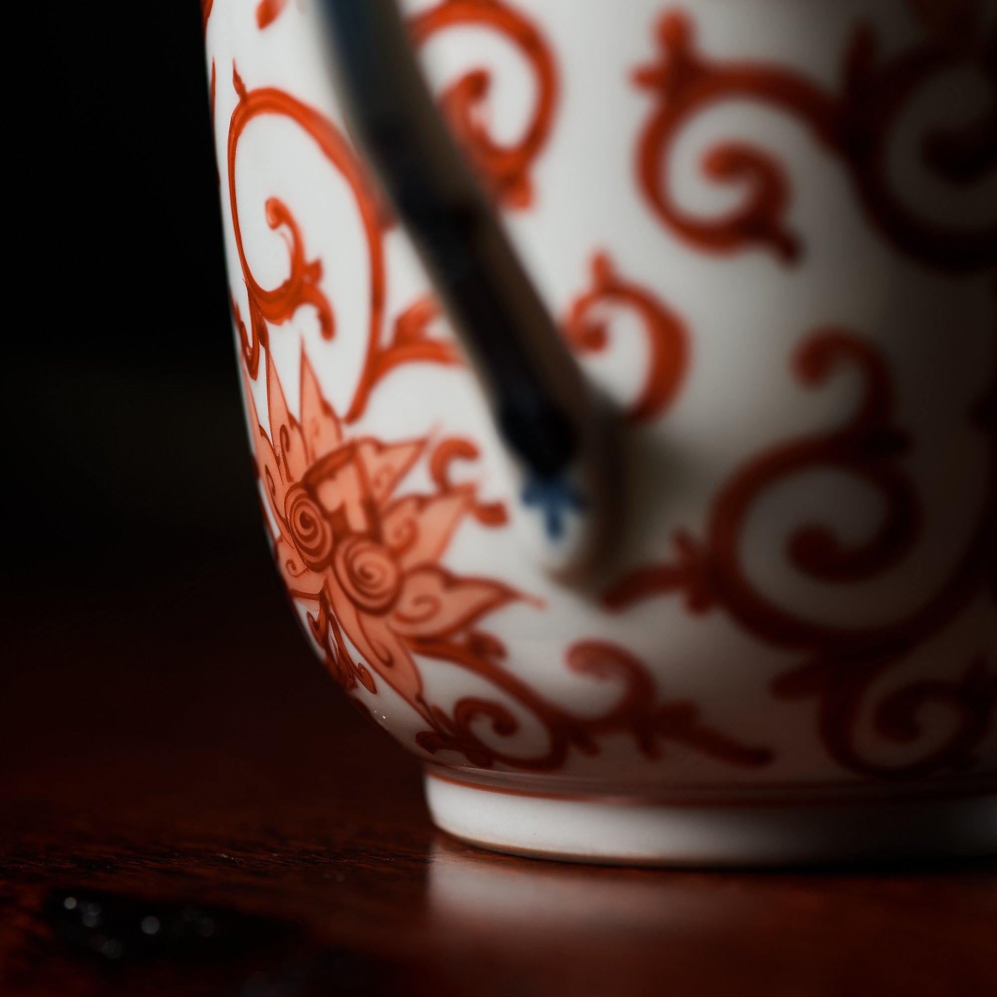 Red Peony and Arabesque Kutani Mug