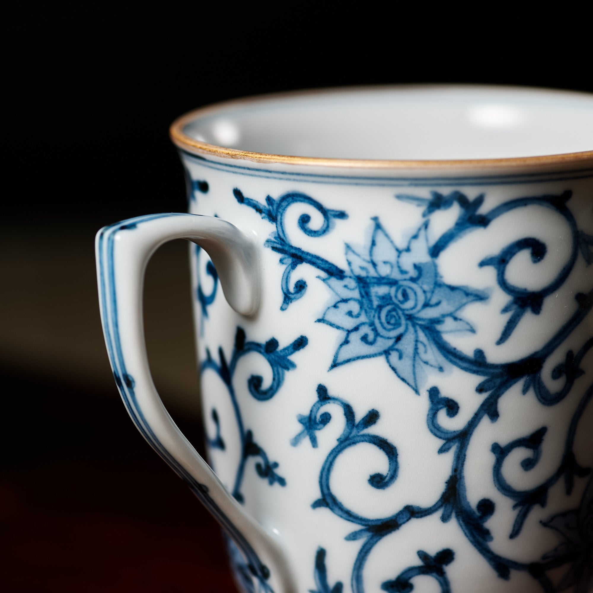 Blue Peony and Arabesque Mug