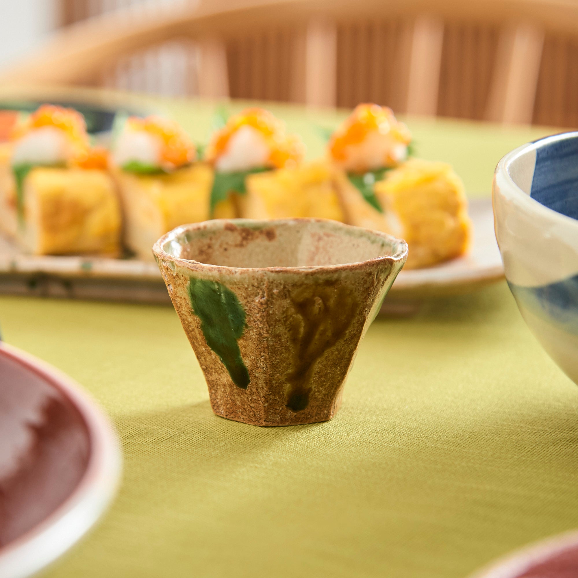 Bicolor Hexagonal Guinomi Sake Cup
