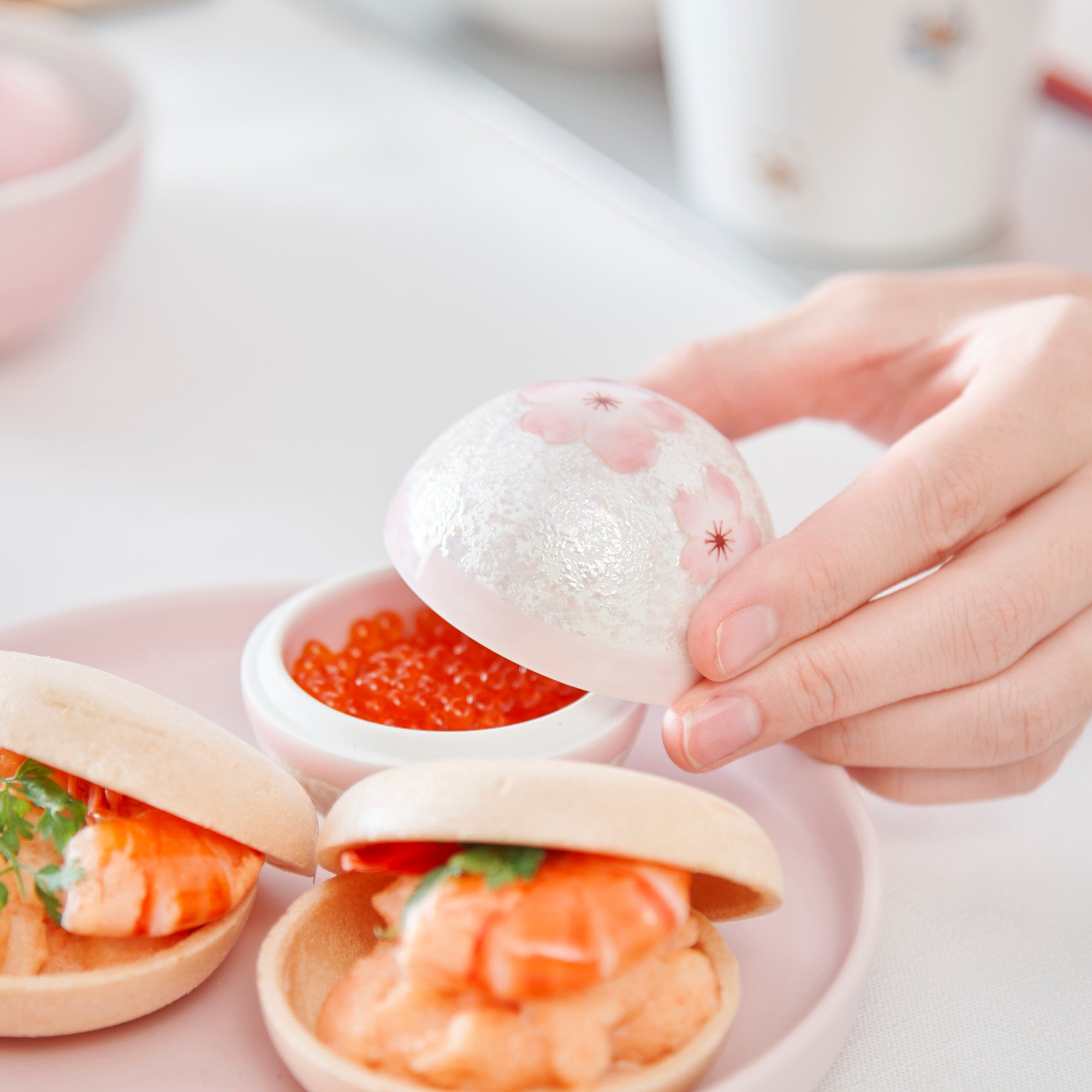 Lustrous Pink Sakura Small Candy Box with Lid