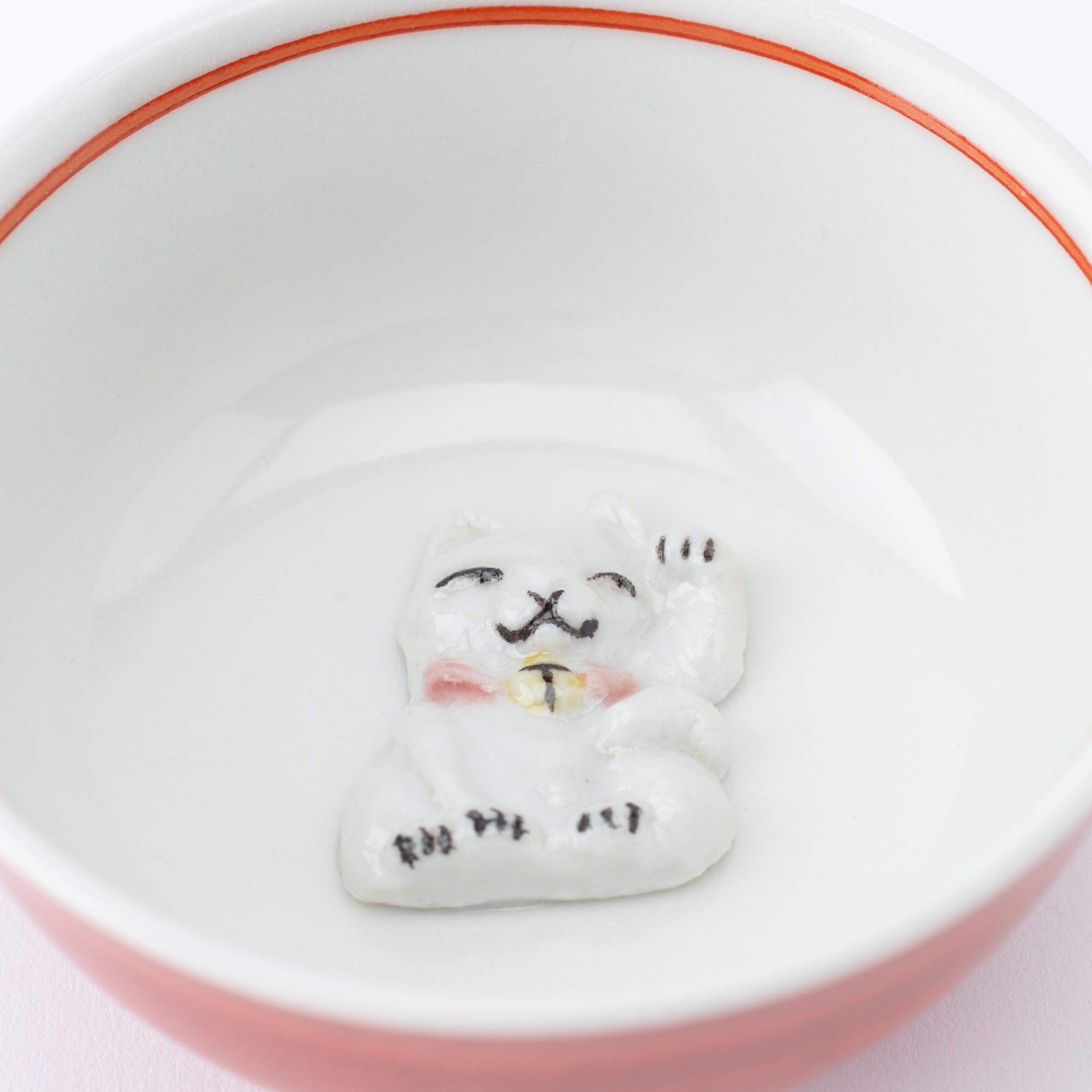 Lucky Cat & Sakura Sakazuki Flat Sake Cup Set