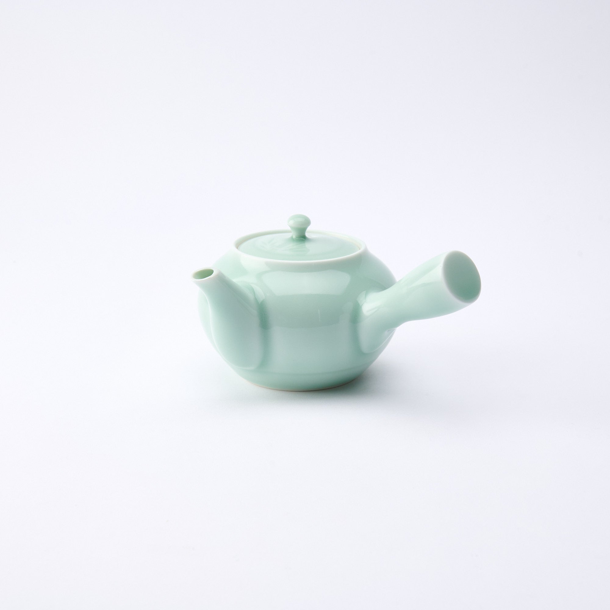 Slender Bamboo Celadon Japanese Teapot