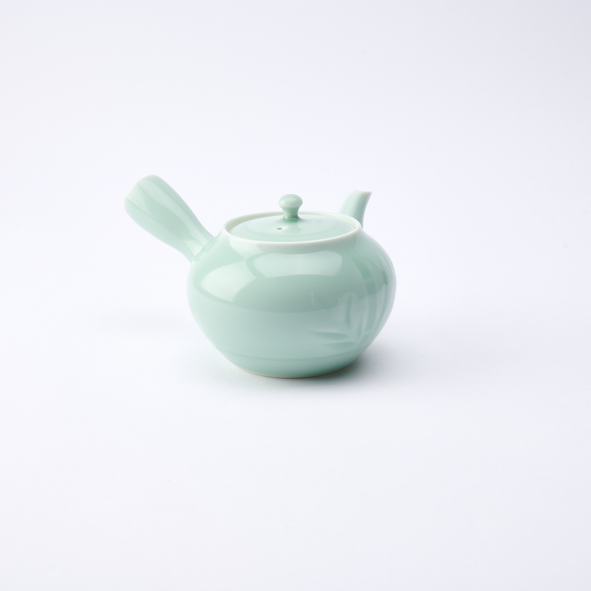Slender Bamboo Celadon Japanese Teapot