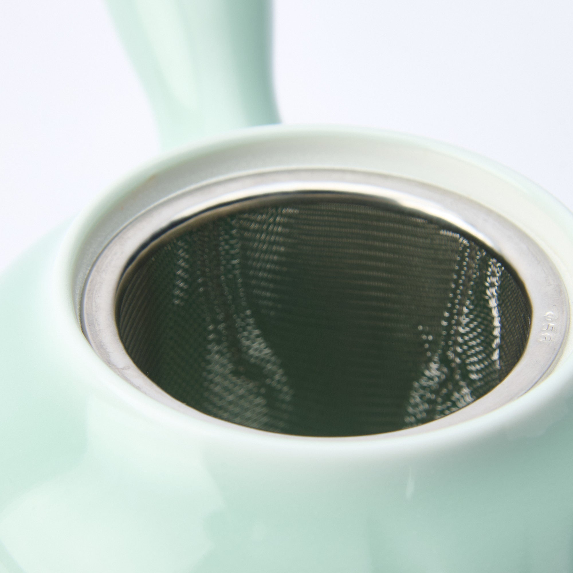 Slender Bamboo Celadon Japanese Teapot