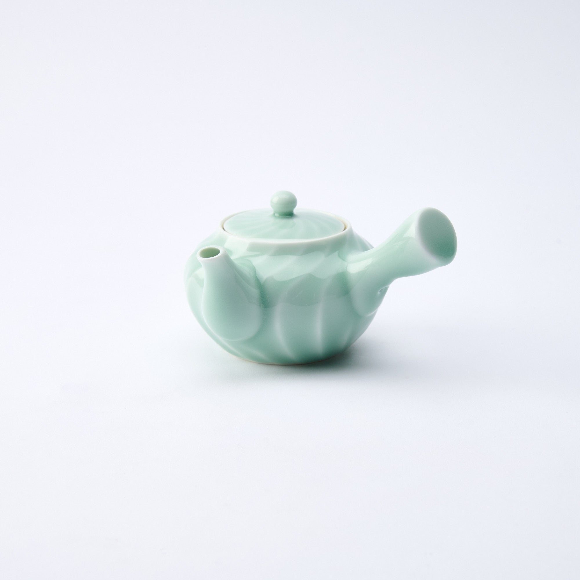 Twist Pattern Celadon Japanese Teapot