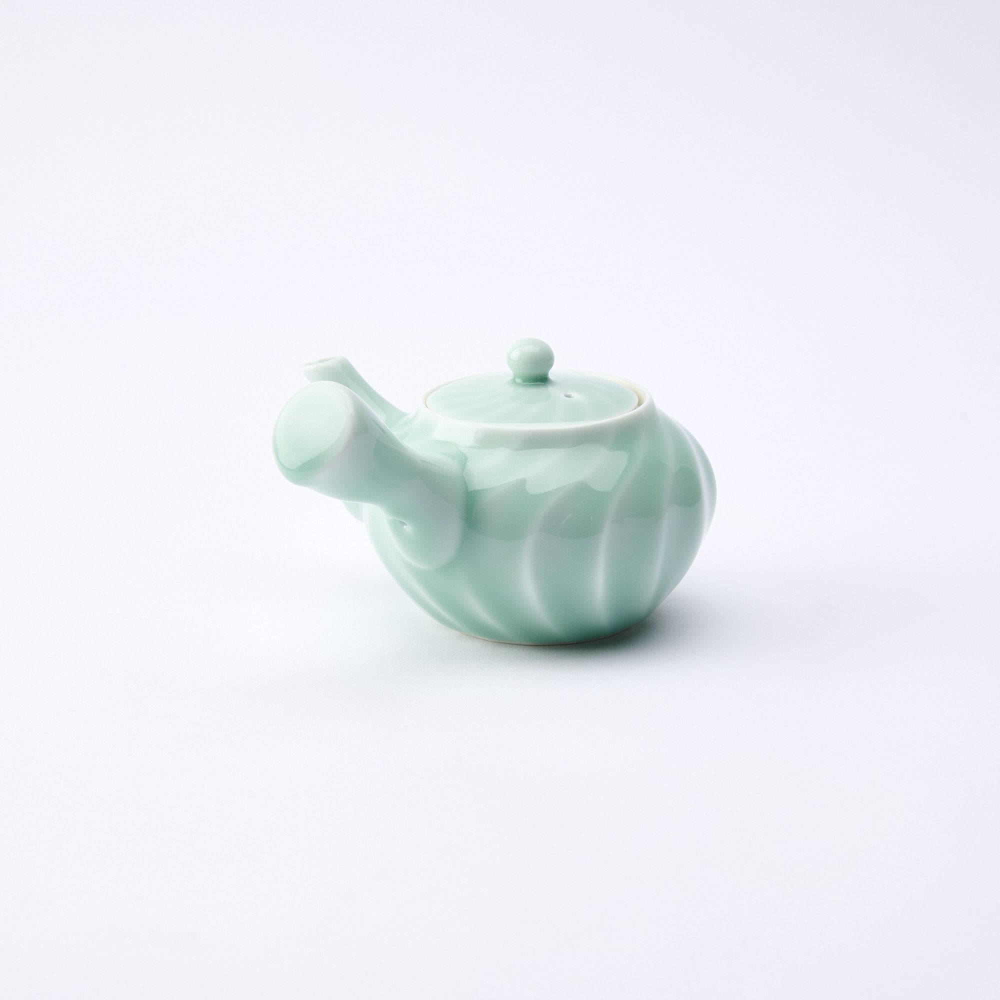 Twist Pattern Celadon Japanese Teapot