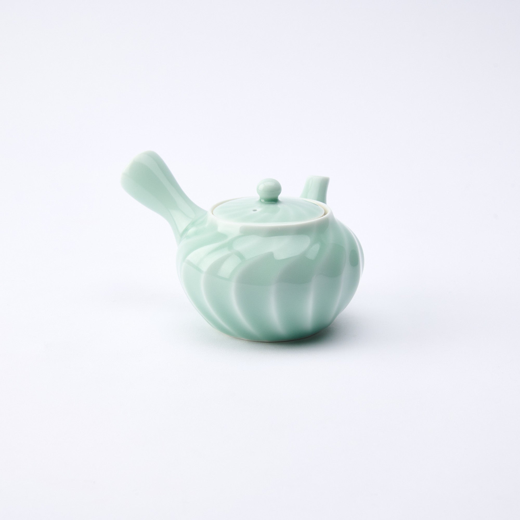 Twist Pattern Celadon Japanese Teapot