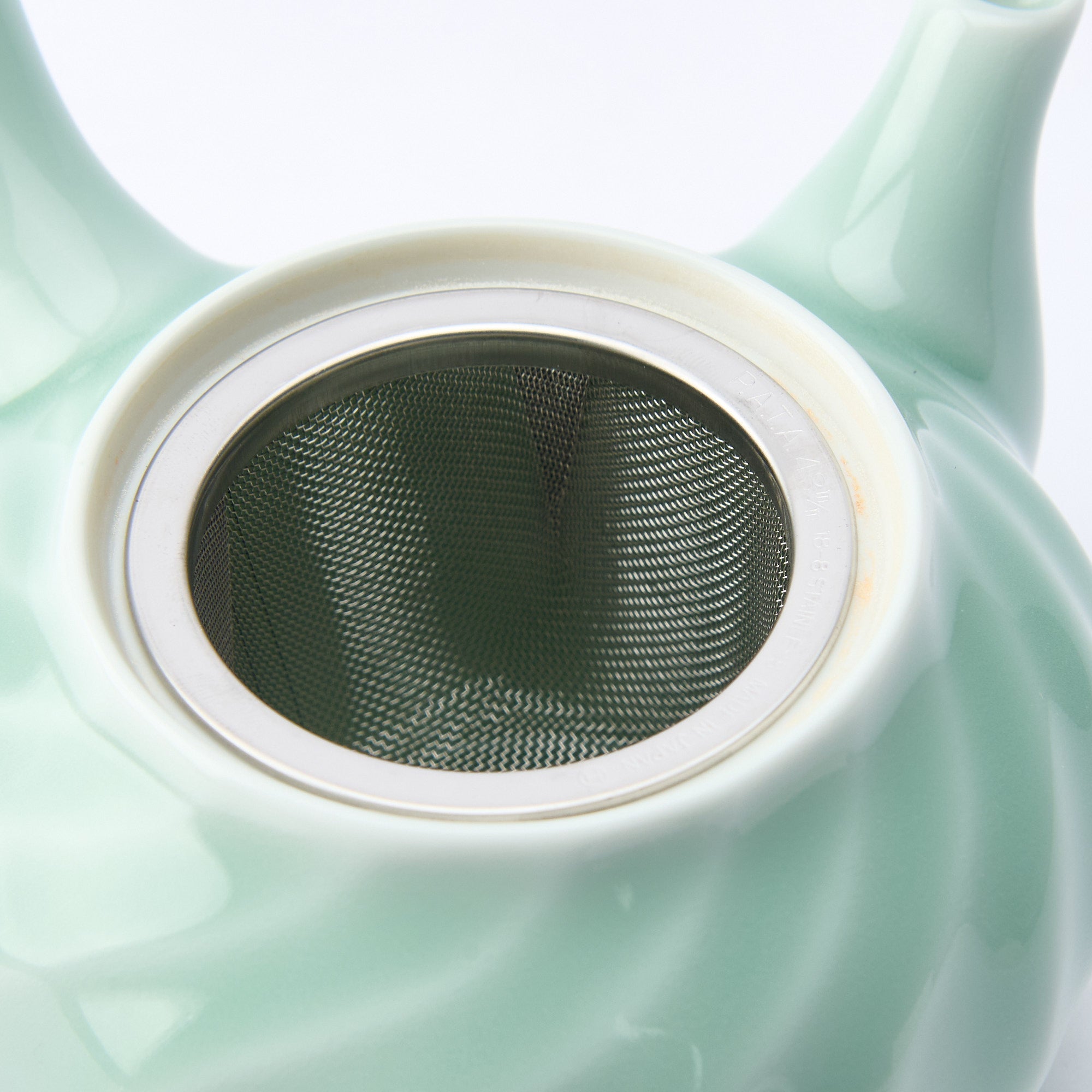 Twist Pattern Celadon Japanese Teapot