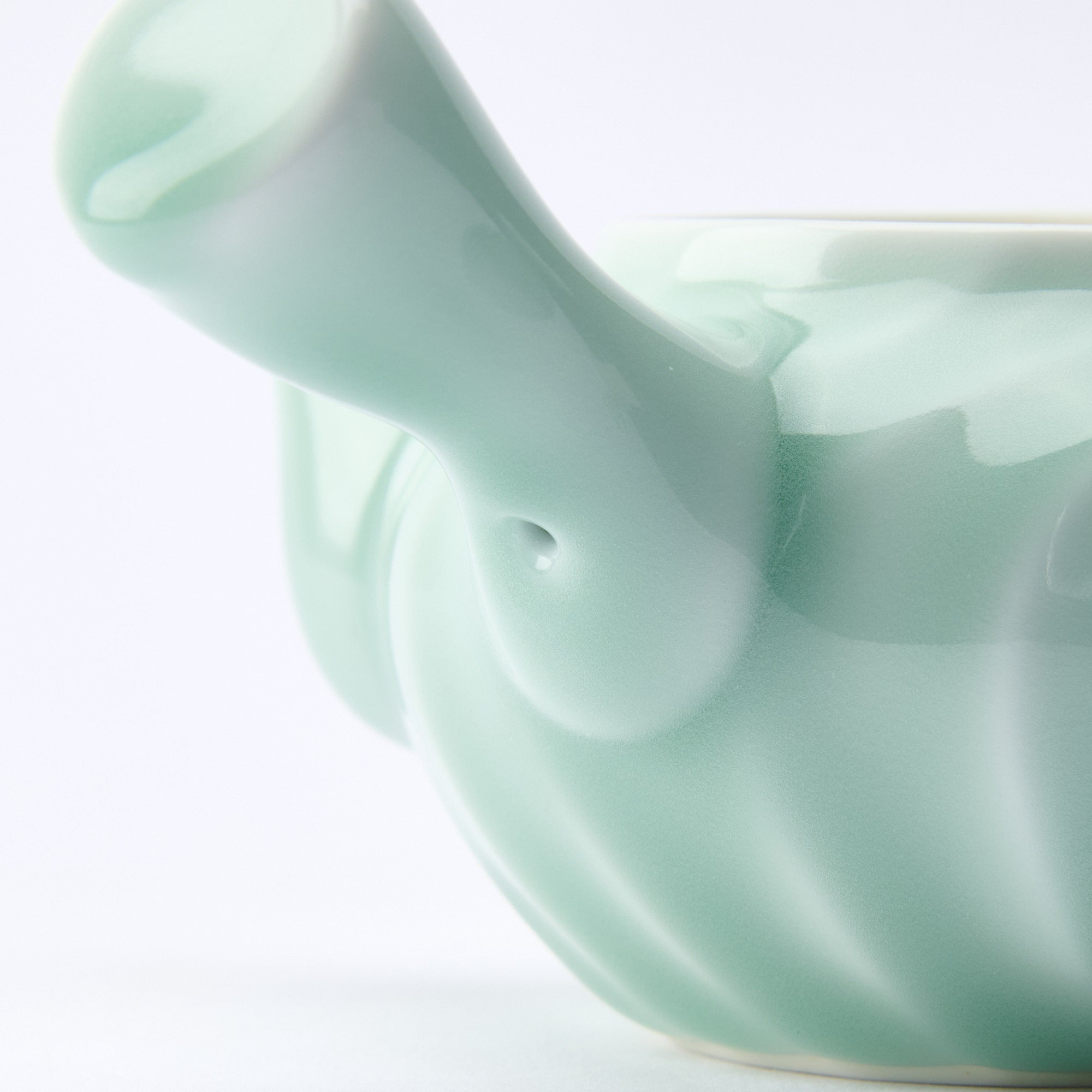 Twist Pattern Celadon Japanese Teapot