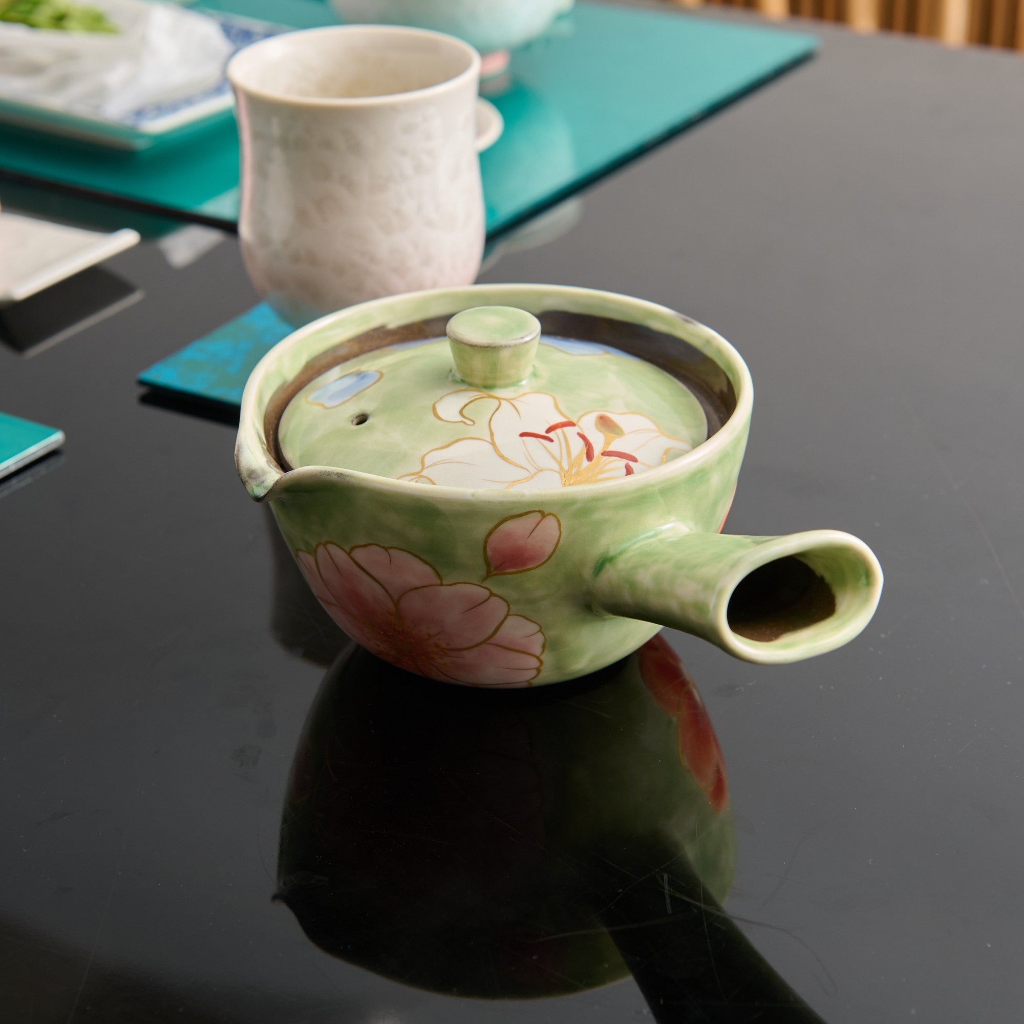 Colorful Floral Japanese Teapot