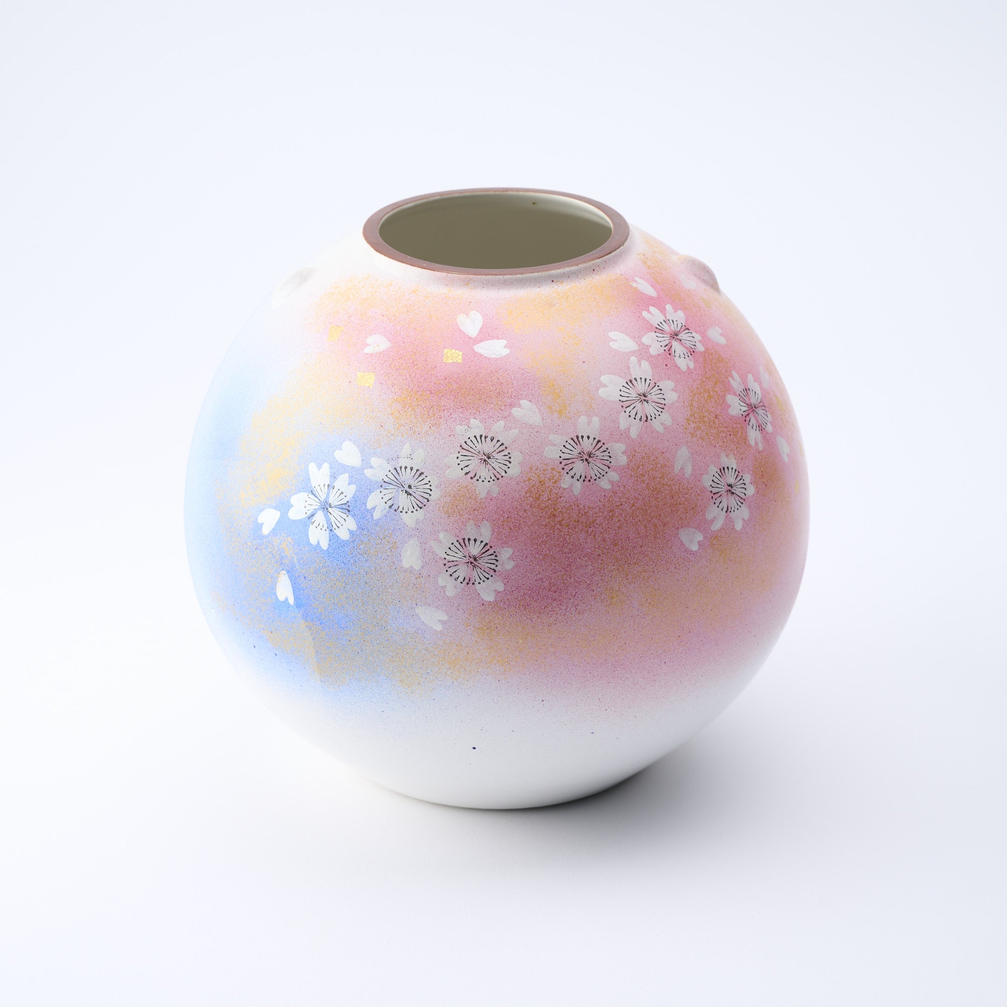 Jarrón japonés Flower Dance Kutani de 19,5 cm (7,7 pulgadas)