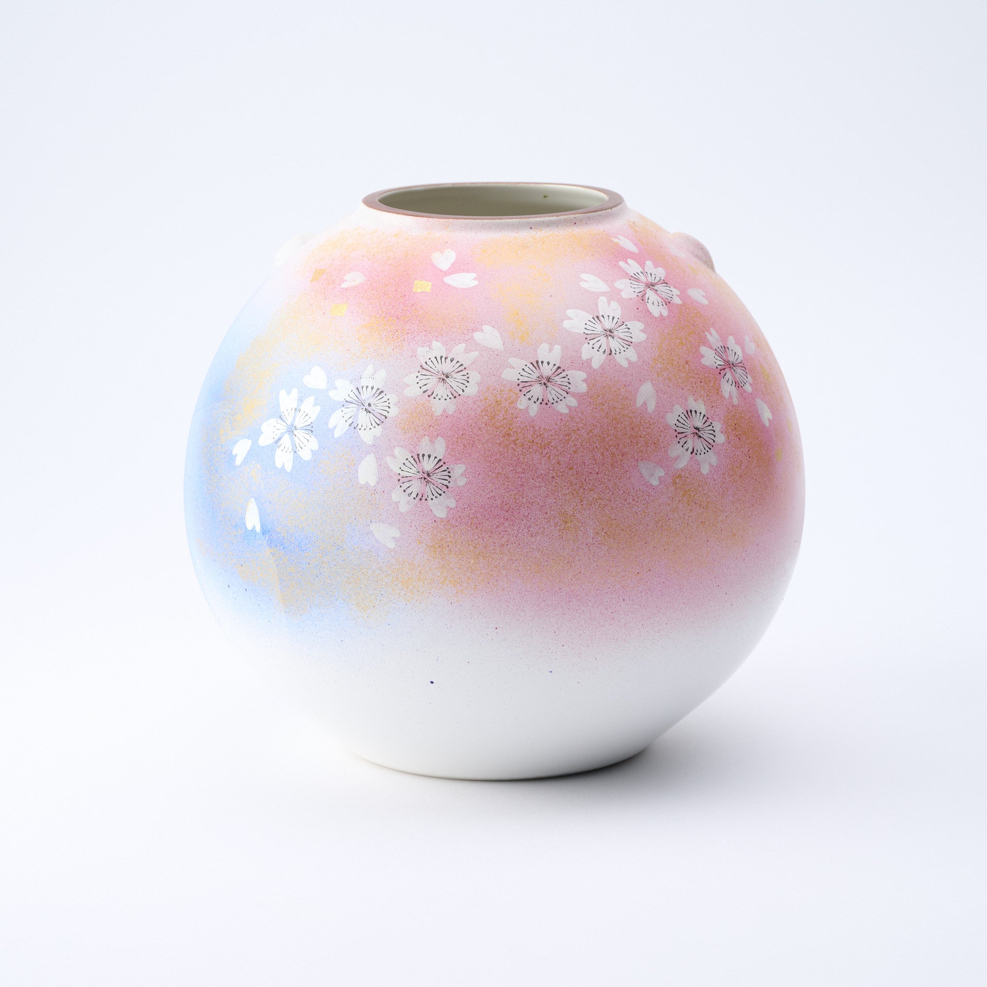 Jarrón japonés Flower Dance Kutani de 19,5 cm (7,7 pulgadas)