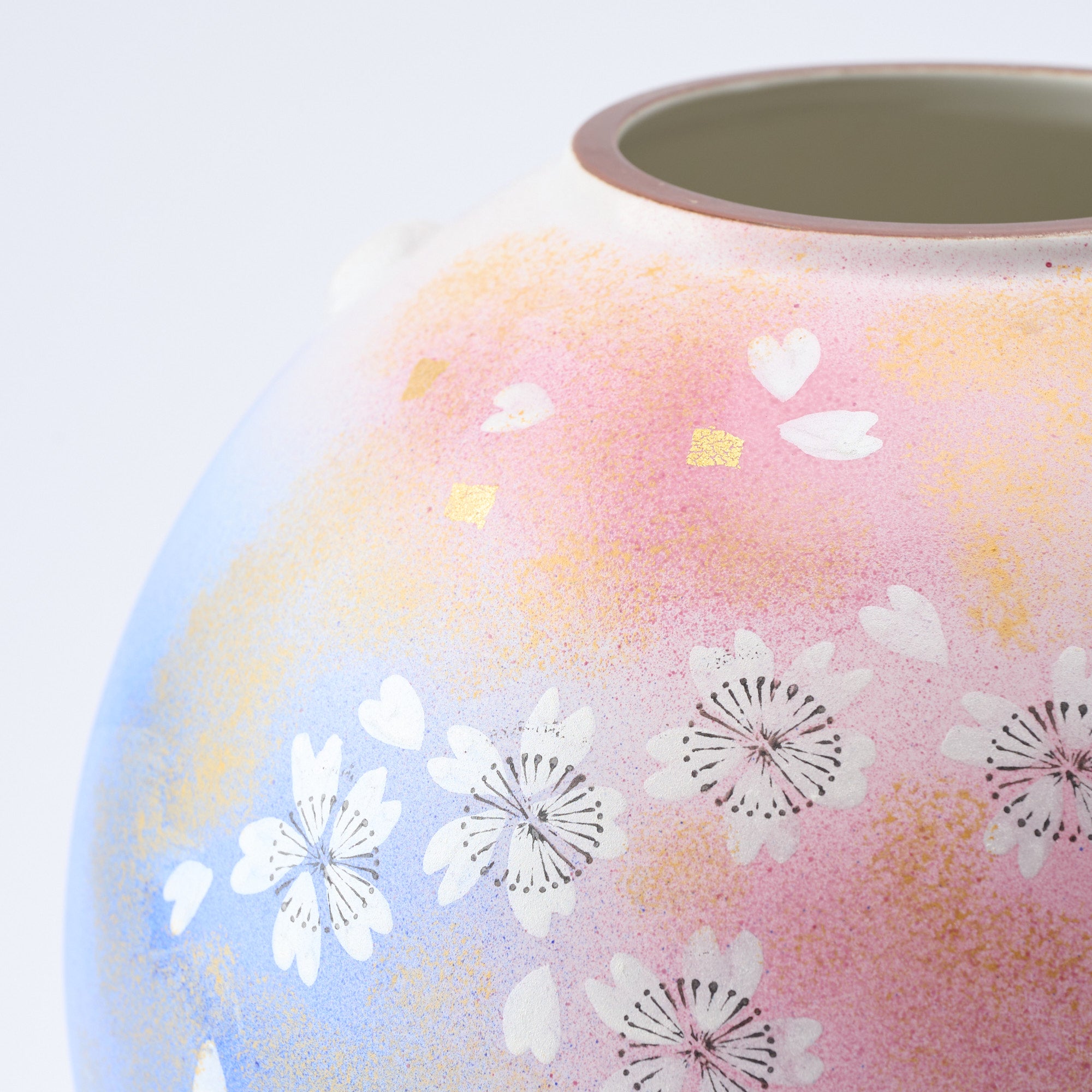 Jarrón japonés Flower Dance Kutani de 19,5 cm (7,7 pulgadas)