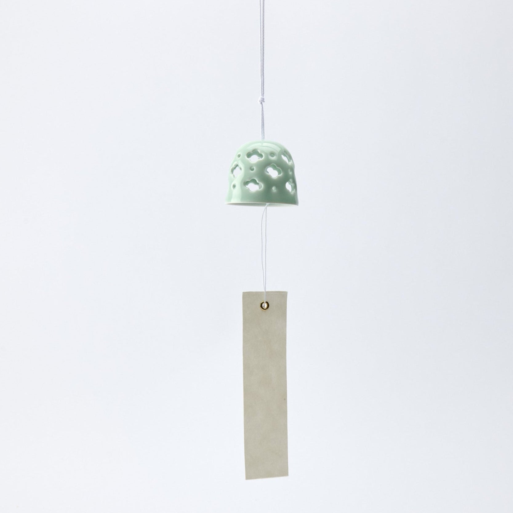 Nabeshima Celadon Mokko Cutout Wind Chime