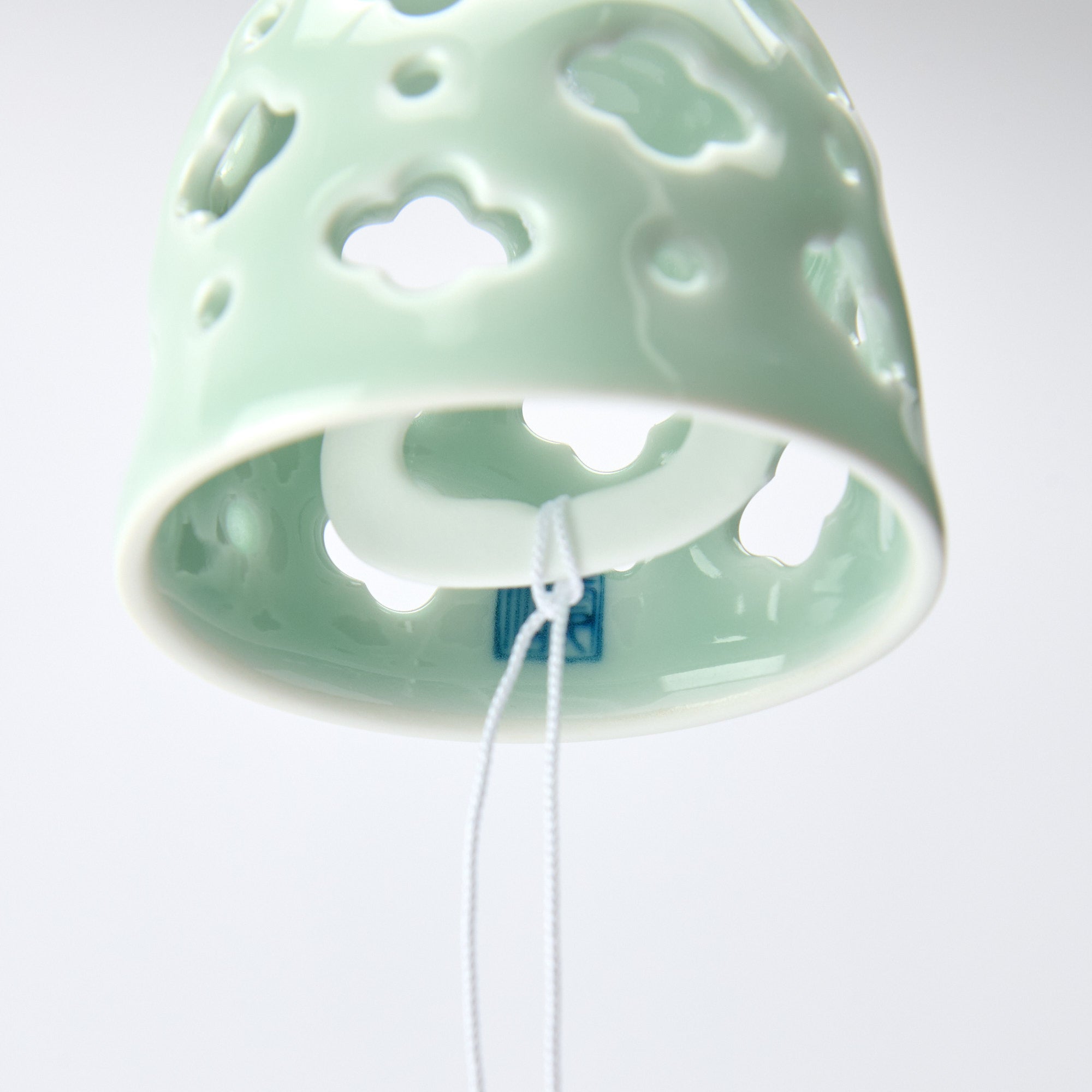 Nabashima Celadon Mokko Cutout Wind Chime