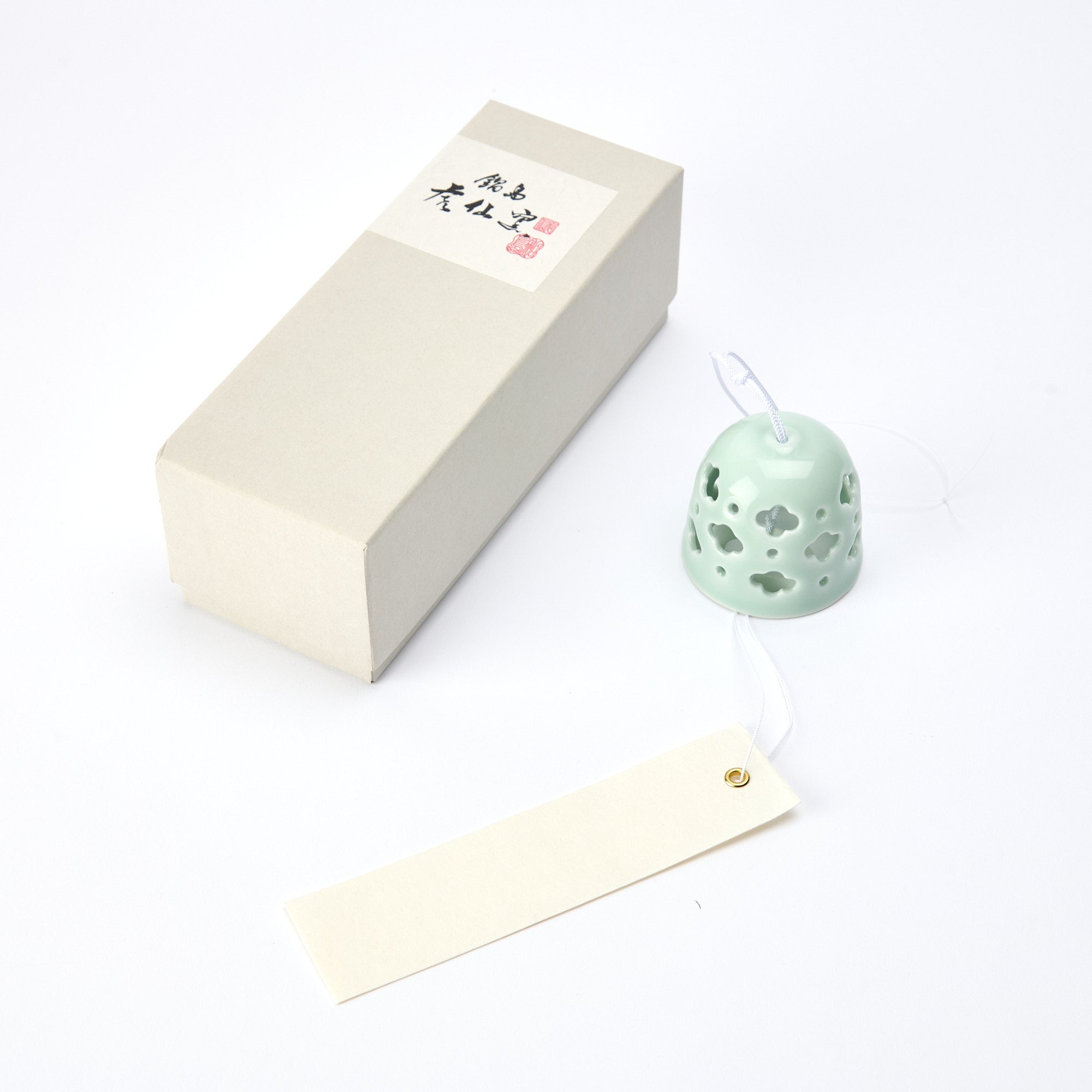 Nabashima Celadon Mokko Cutout Wind Chime