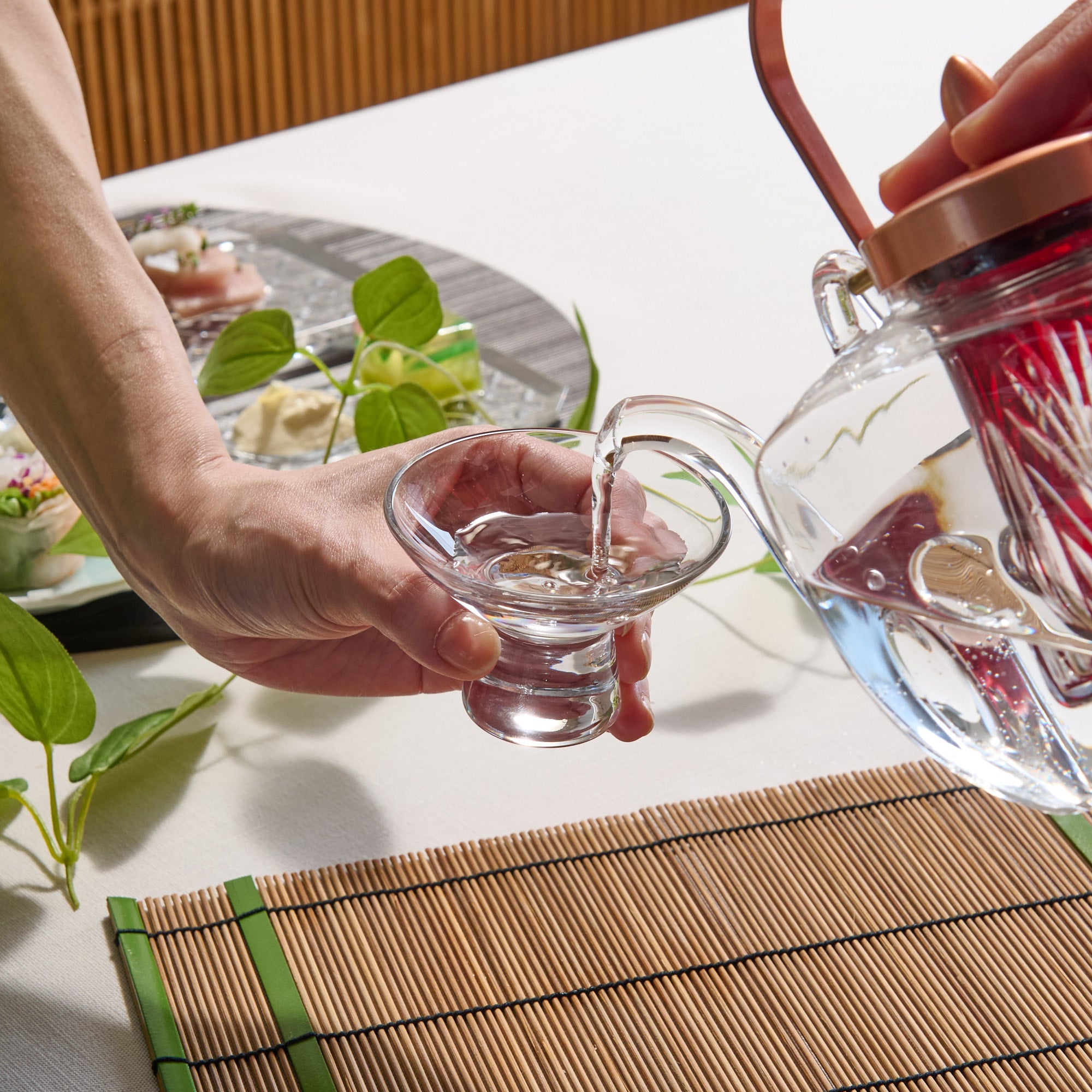 Column Glass Sakazuki Flat Sake Cup