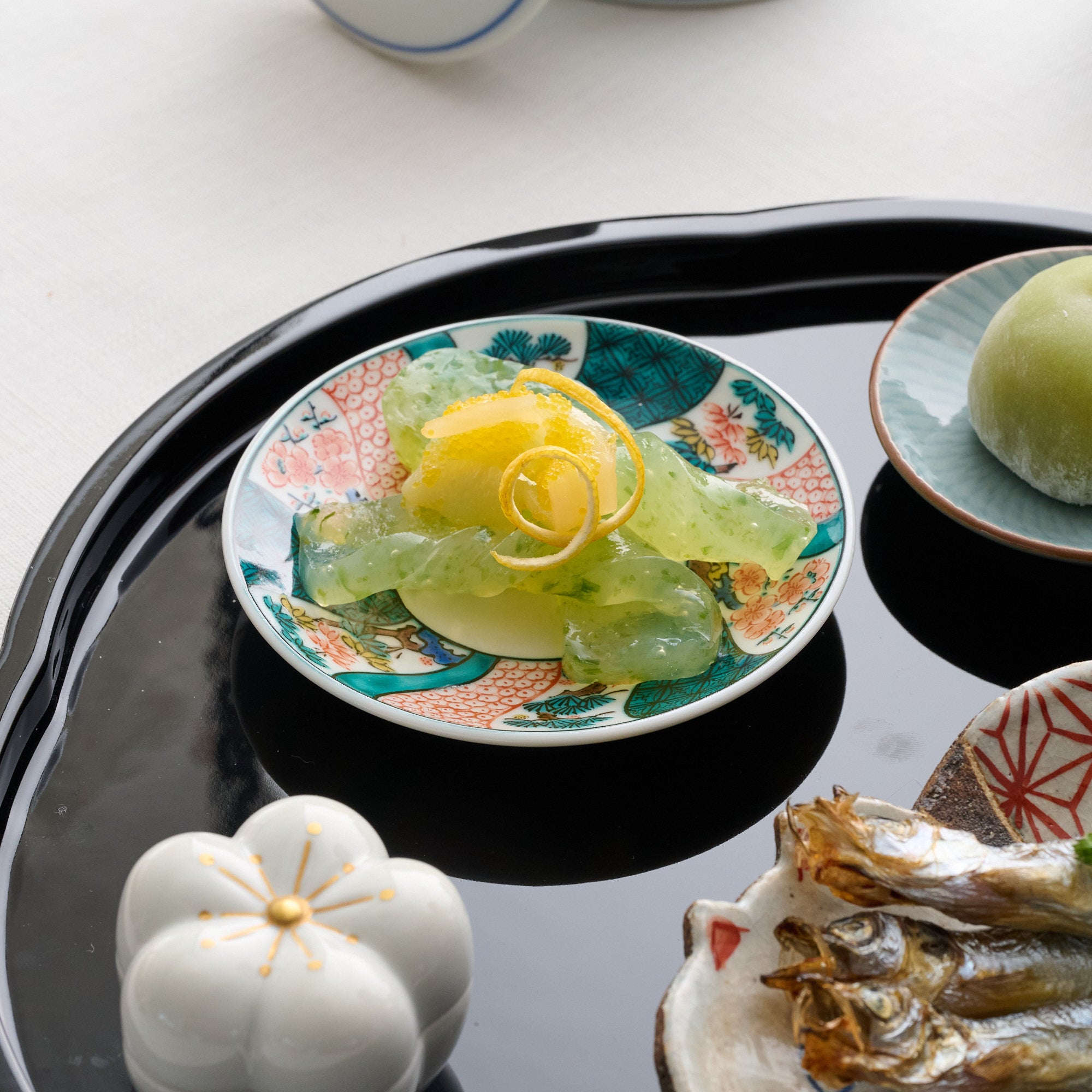 Kutani Art Heritage Designs Sauce Plate Set