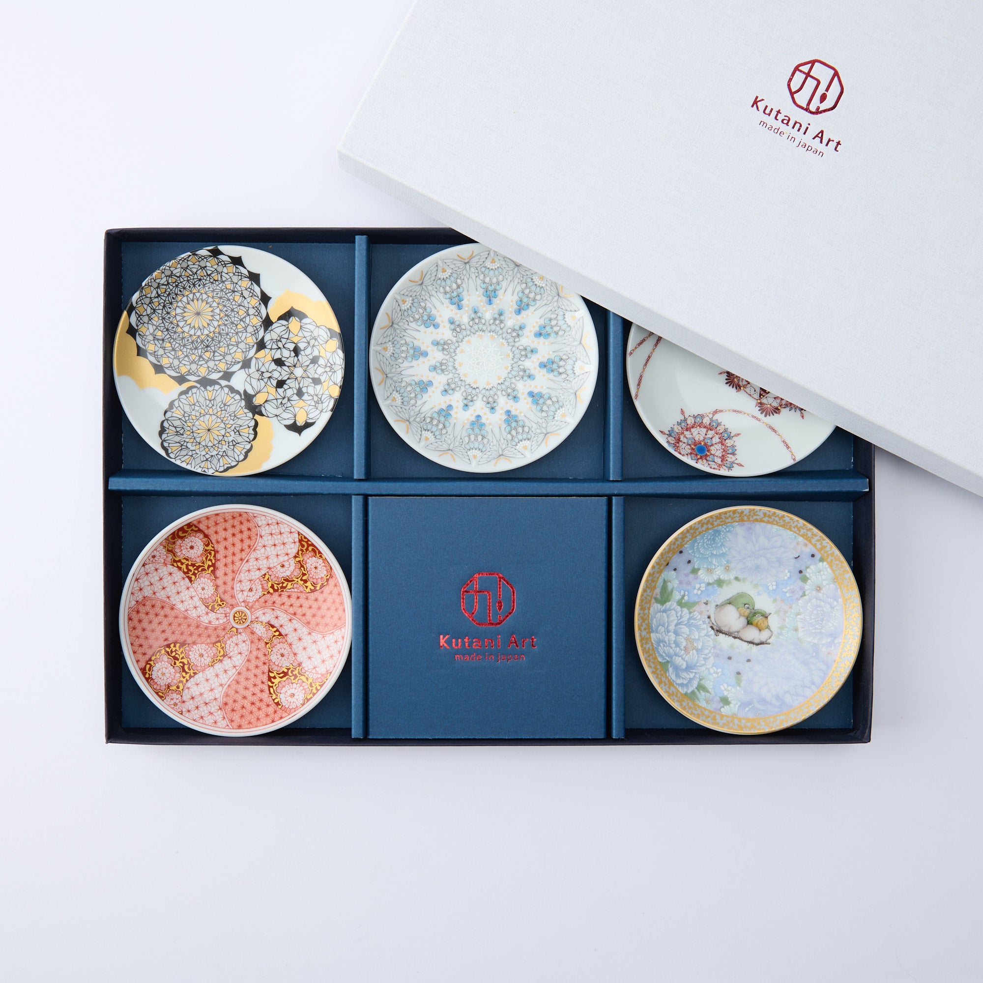 Kutani Art Colorful Saibyo Sauce Plate Set