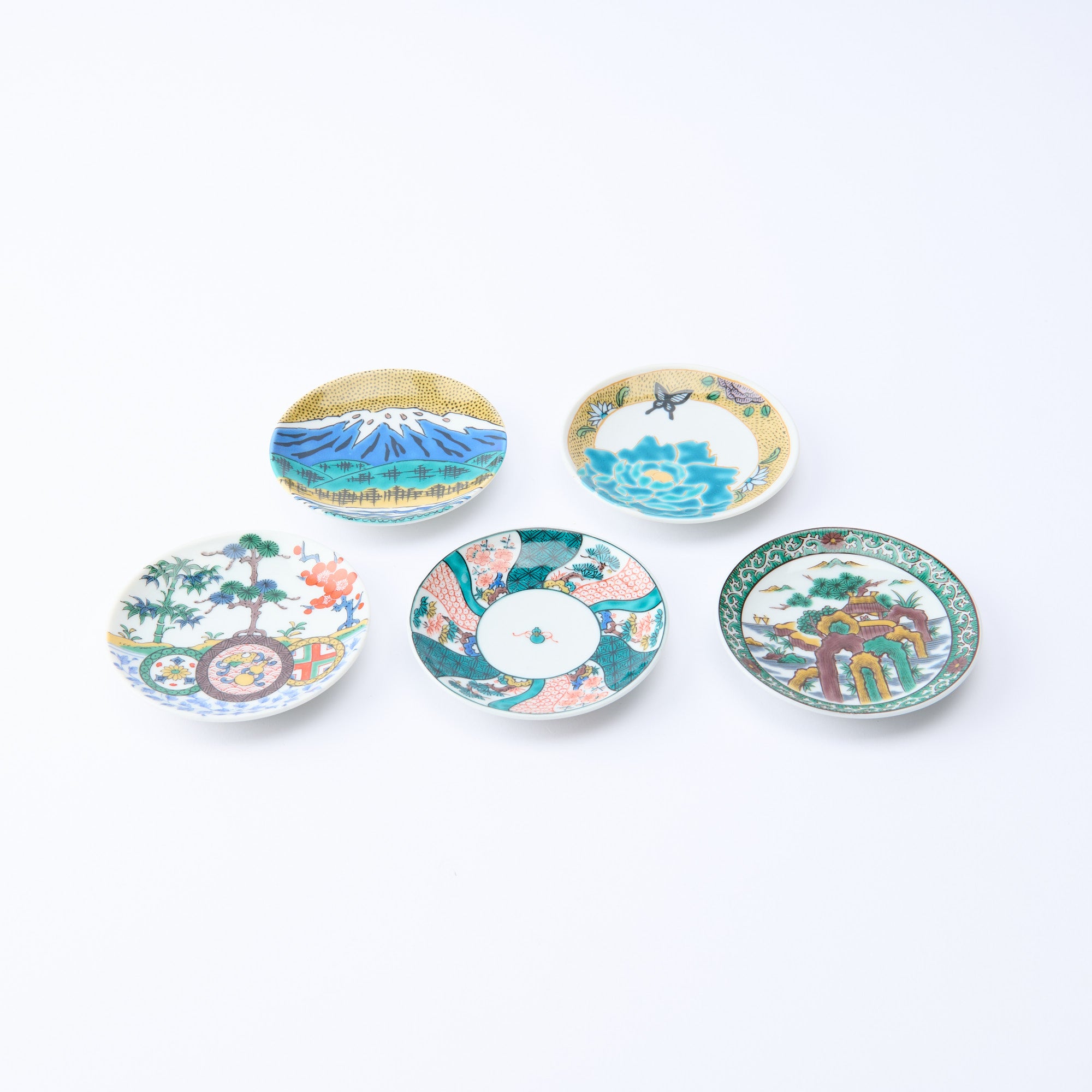 Kutani Art Heritage Designs Sauce Plate Set
