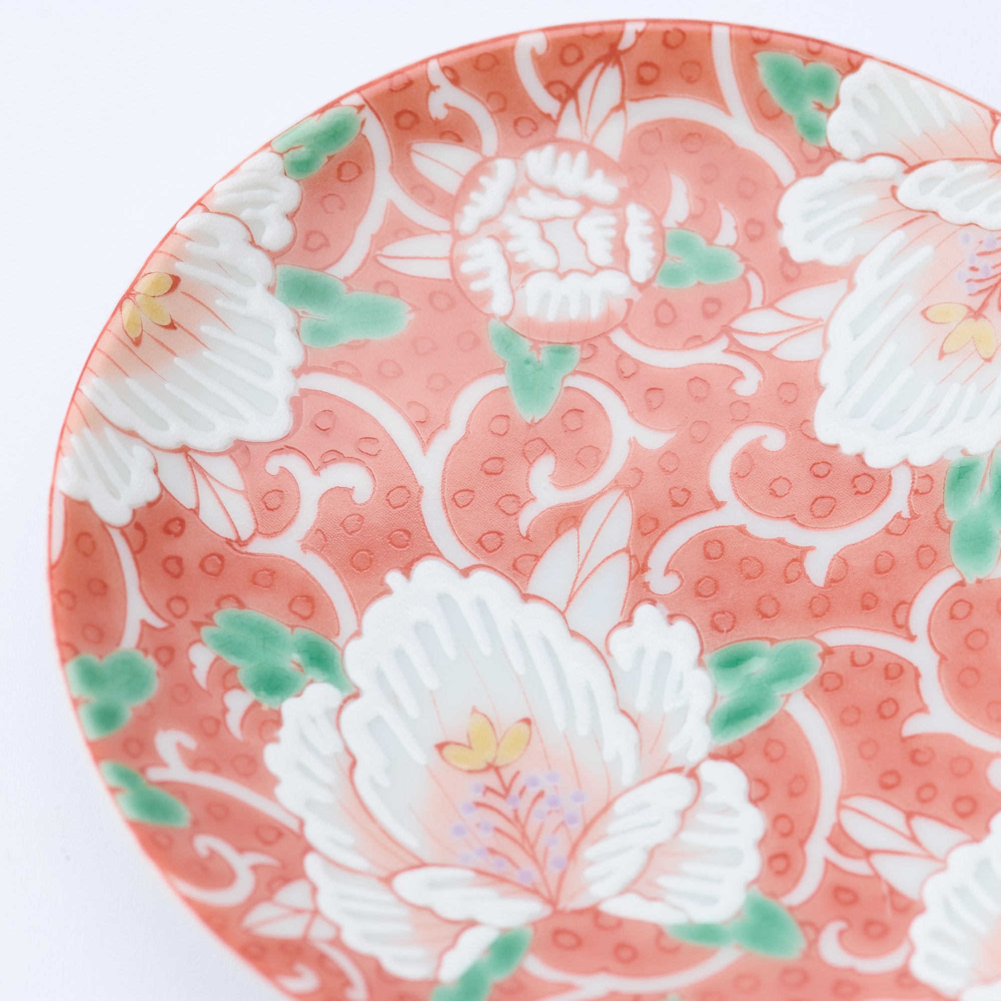 Kutani Art Floral Sauce Plate Set