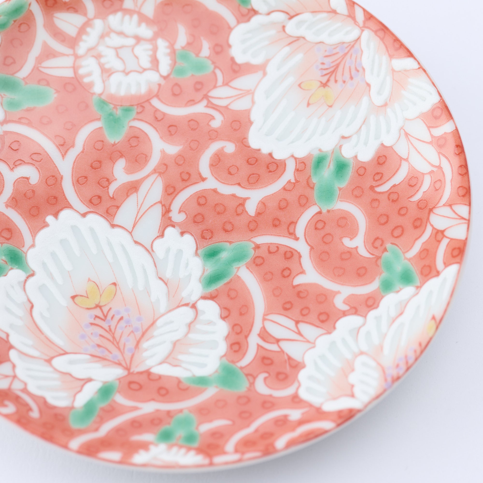 Kutani Art Floral Sauce Plate Set