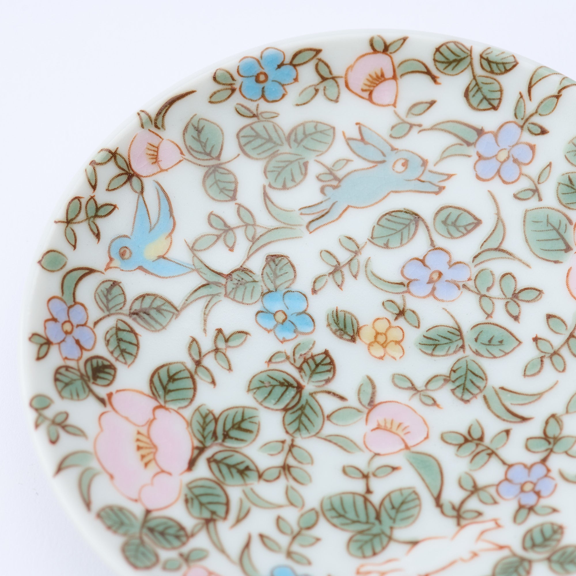 Kutani Art Floral Sauce Plate Set