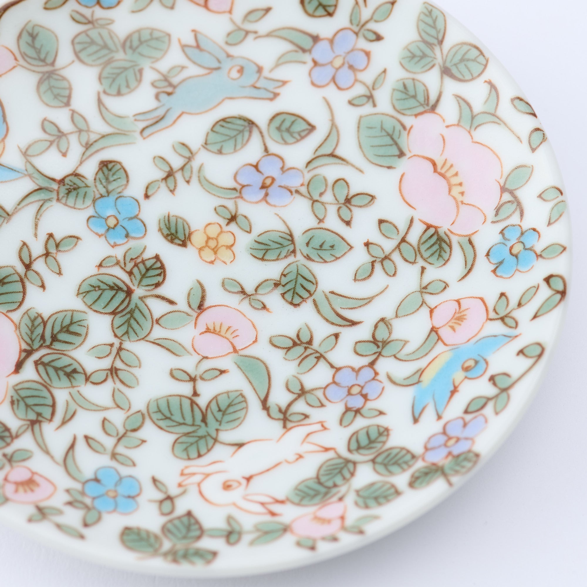 Kutani Art Floral Sauce Plate Set