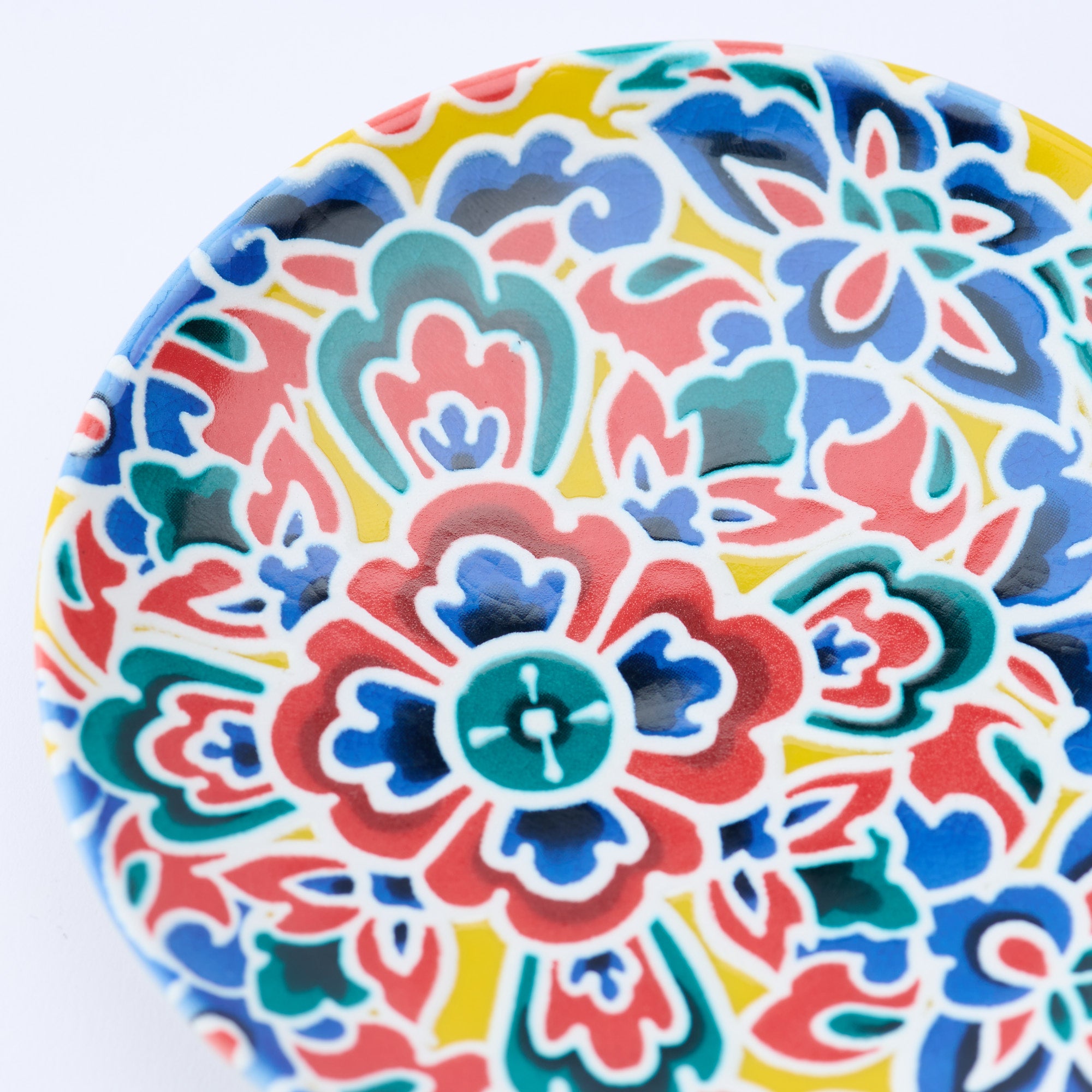 Kutani Art Floral Sauce Plate Set