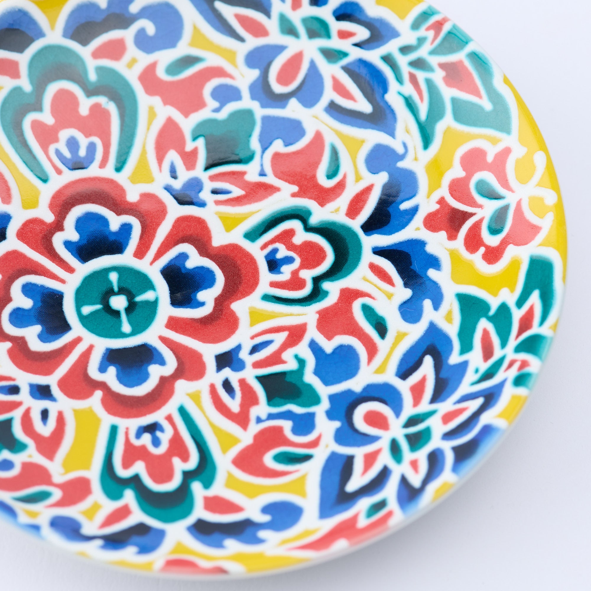 Kutani Art Floral Sauce Plate Set