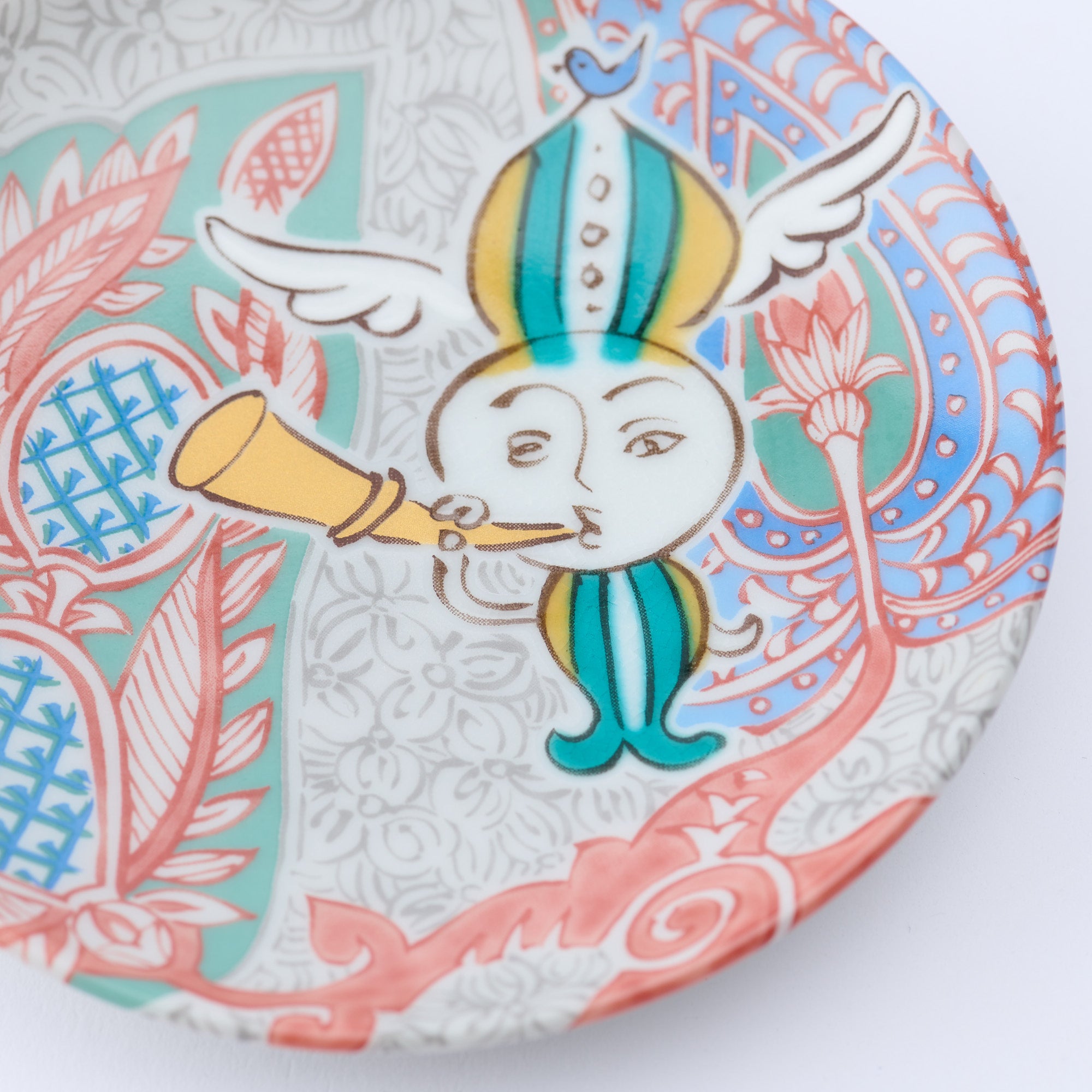 Kutani Art Auspicious Motifs Sauce Plate Set