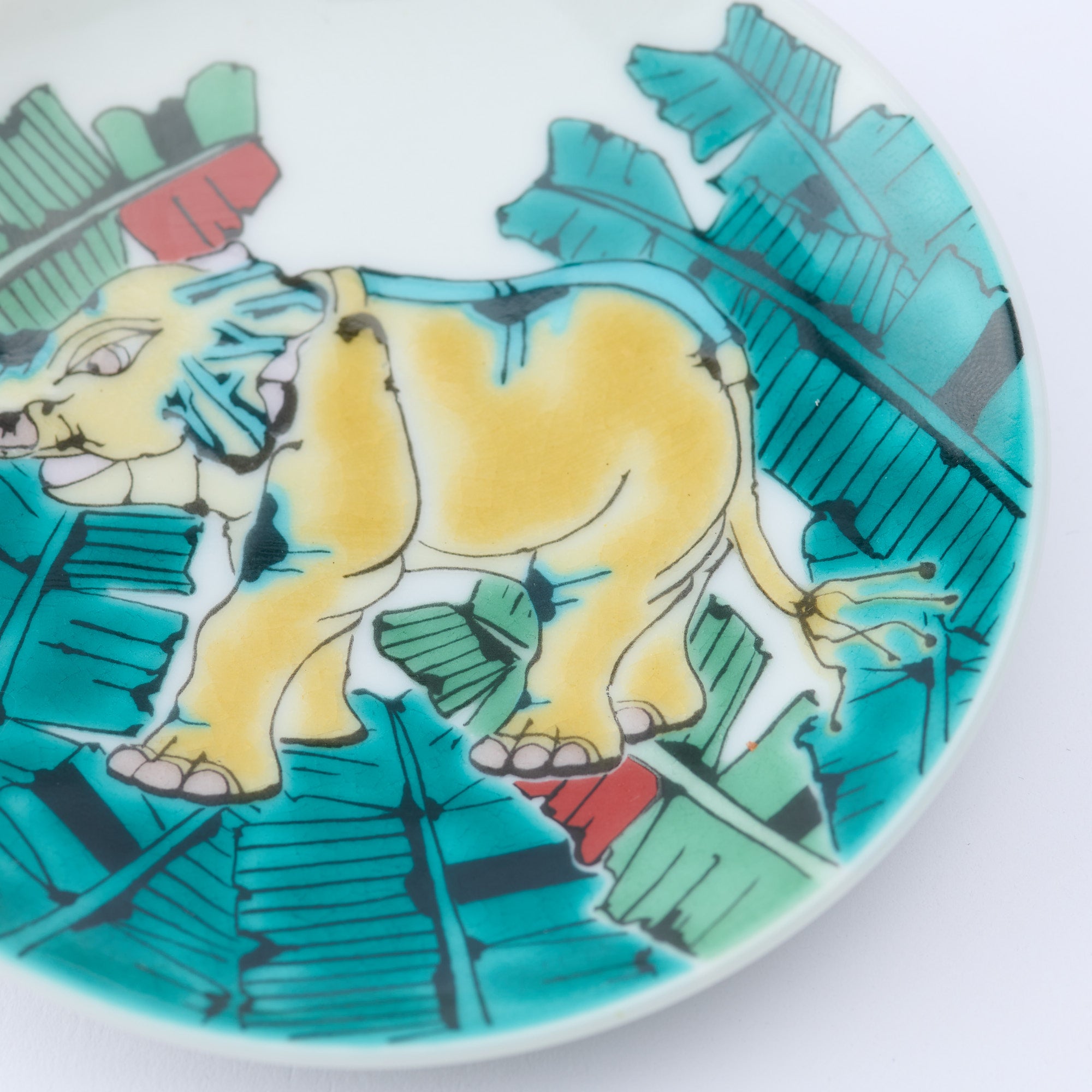 Kutani Art Auspicious Motifs Sauce Plate Set