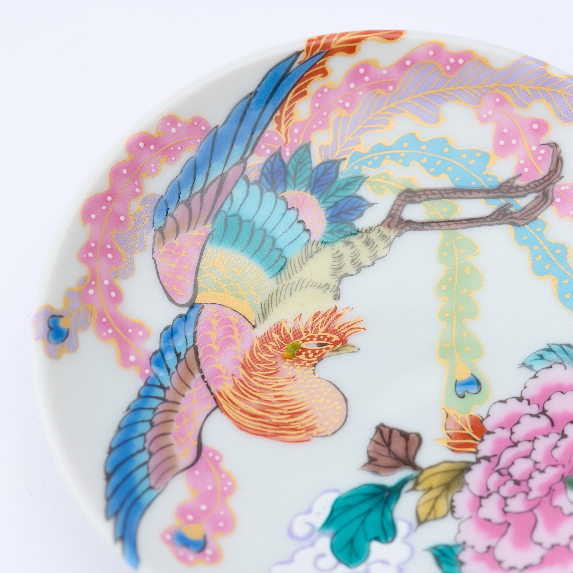 Kutani Art Auspicious Motifs Sauce Plate Set
