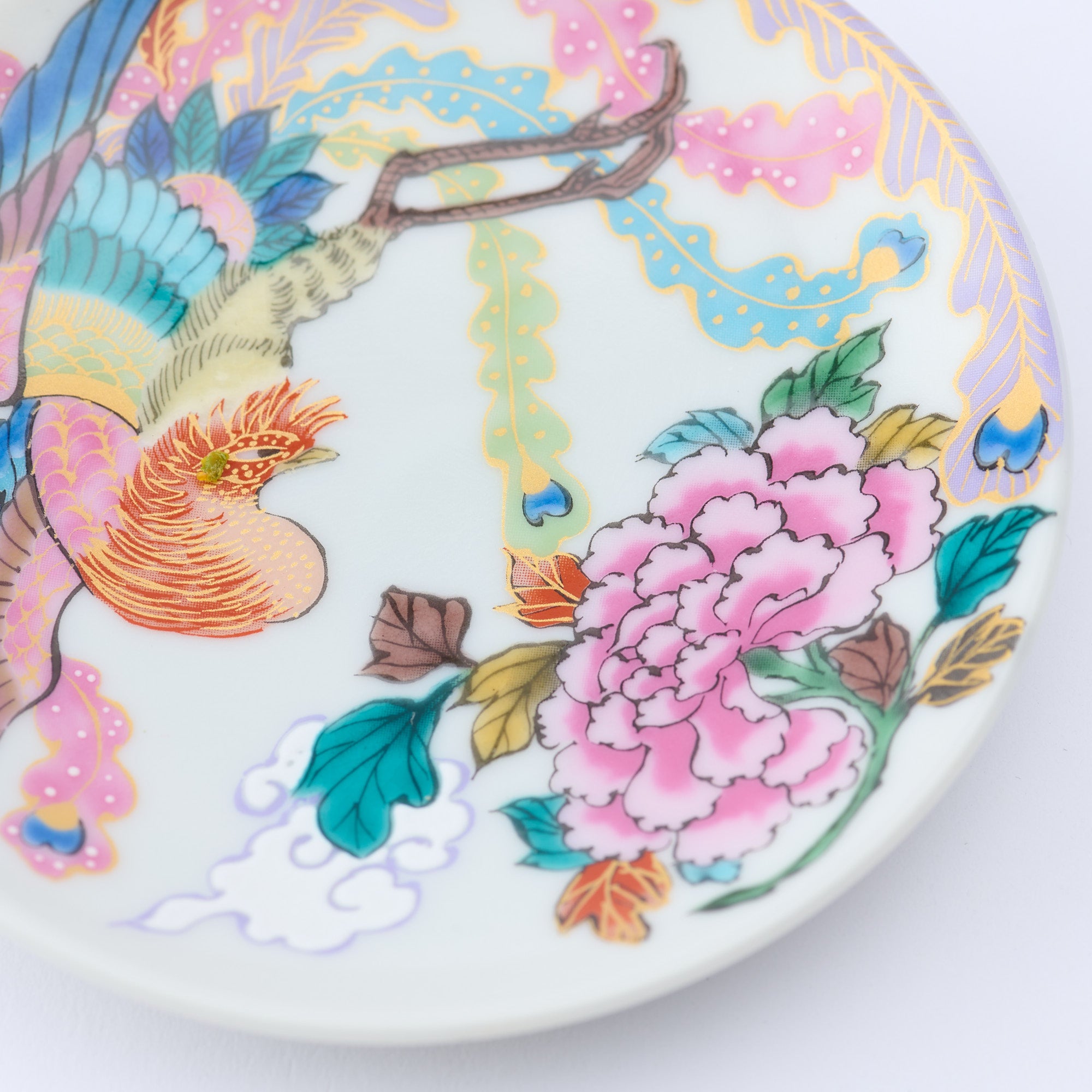 Kutani Art Auspicious Motifs Sauce Plate Set