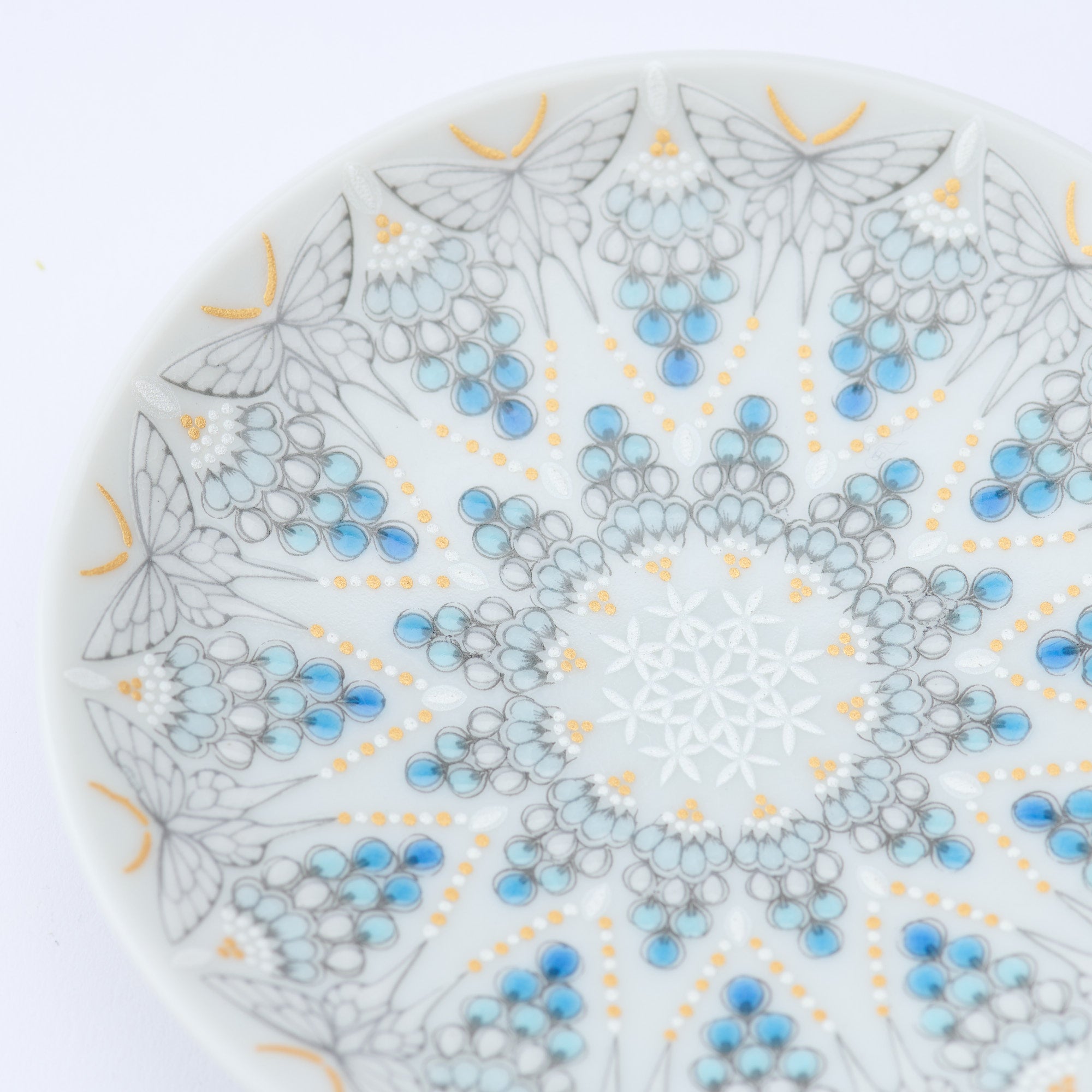 Kutani Art Colorful Saibyo Sauce Plate Set