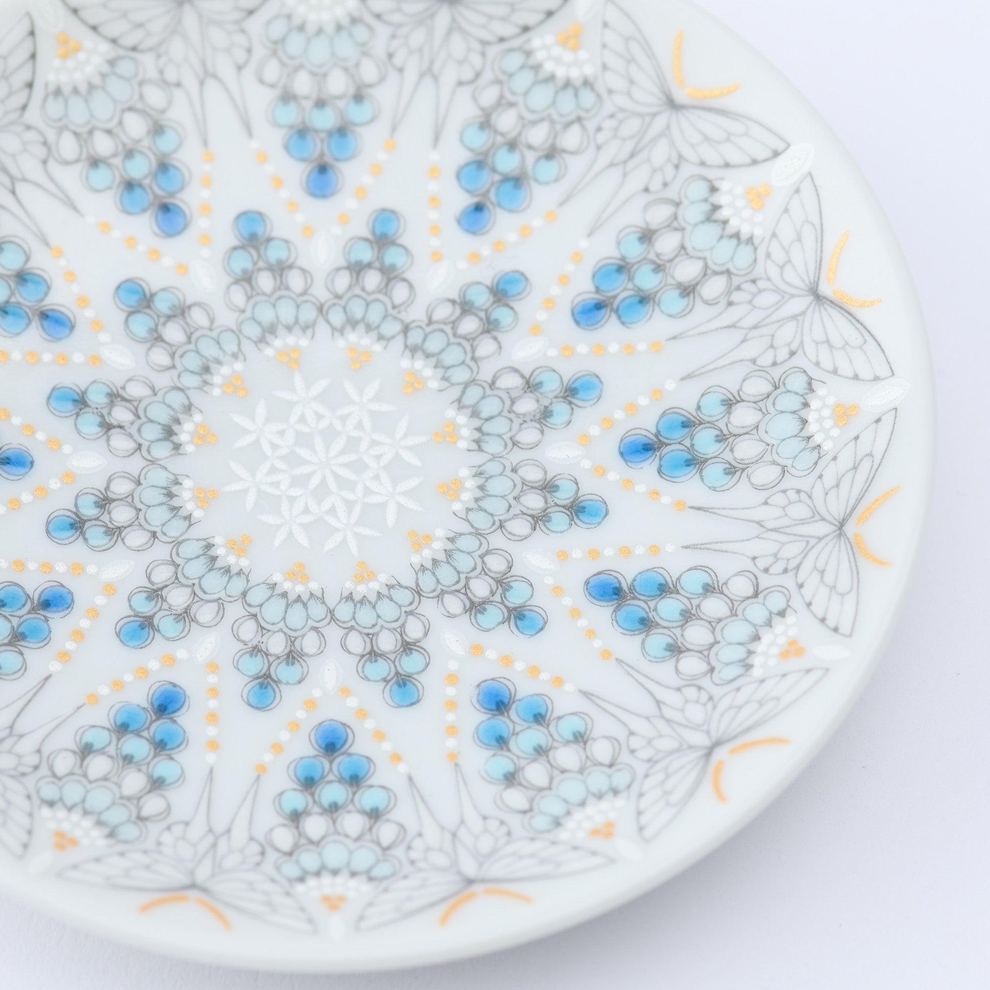 Kutani Art Colorful Saibyo Sauce Plate Set