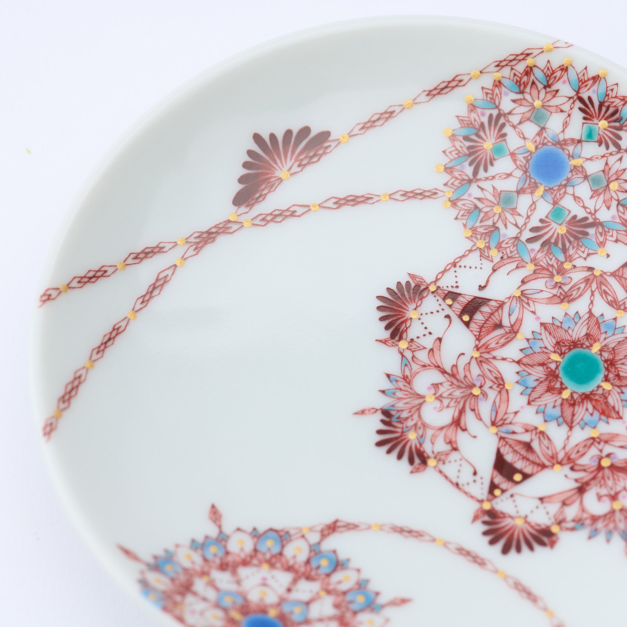 Kutani Art Colorful Saibyo Sauce Plate Set