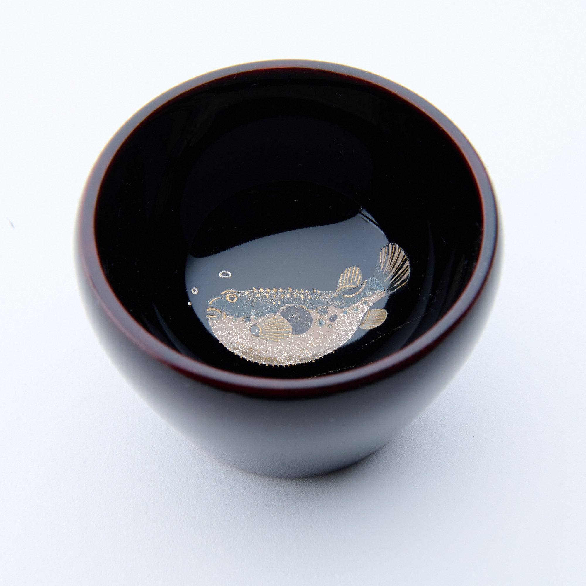 Swimming Pufferfish Guinomi Sake Cup