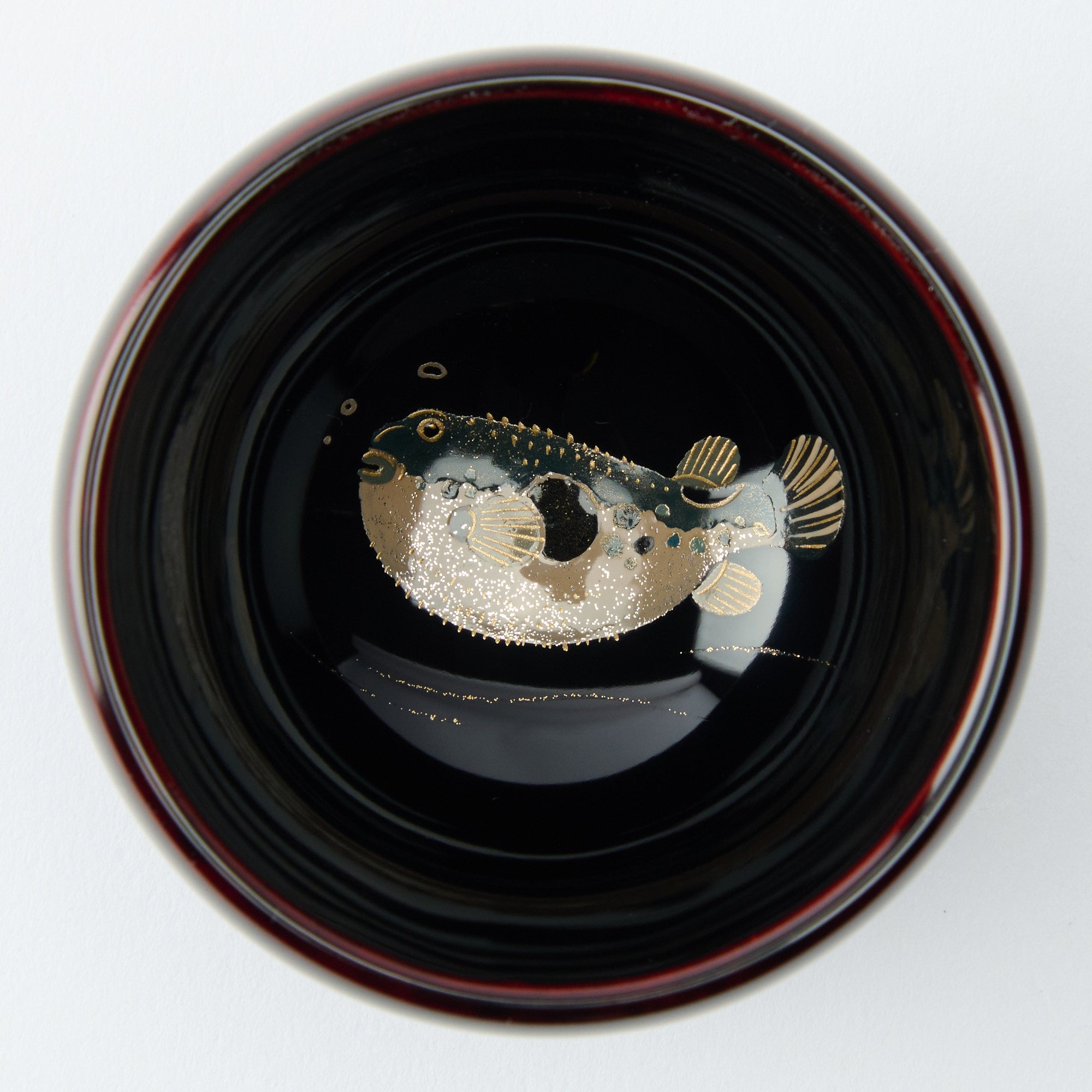Swimming Pufferfish Guinomi Sake Cup