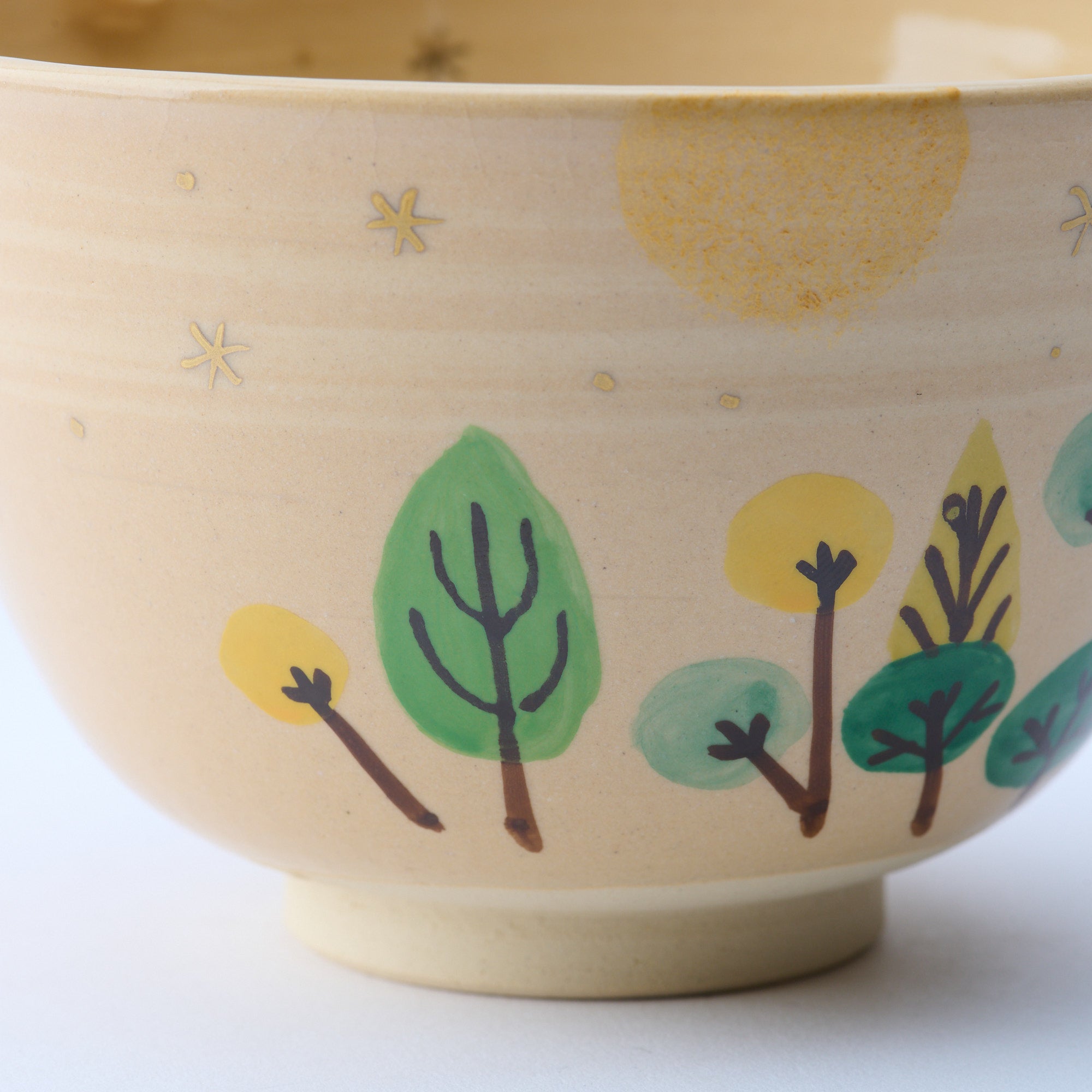 Forest and Peeking Owl Matcha Bowl