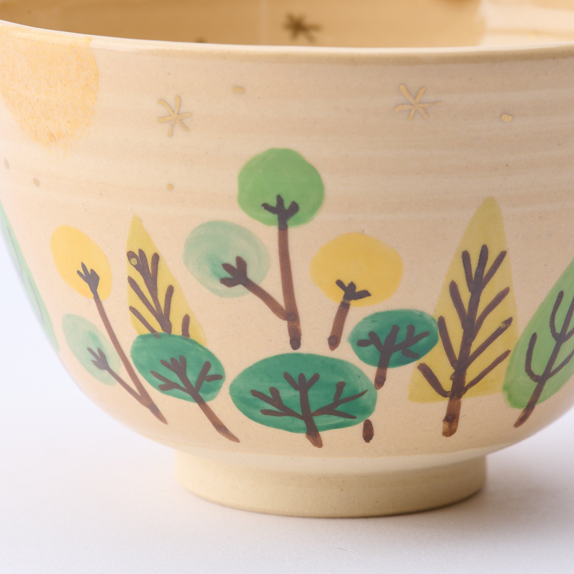 Forest and Peeking Owl Matcha Bowl