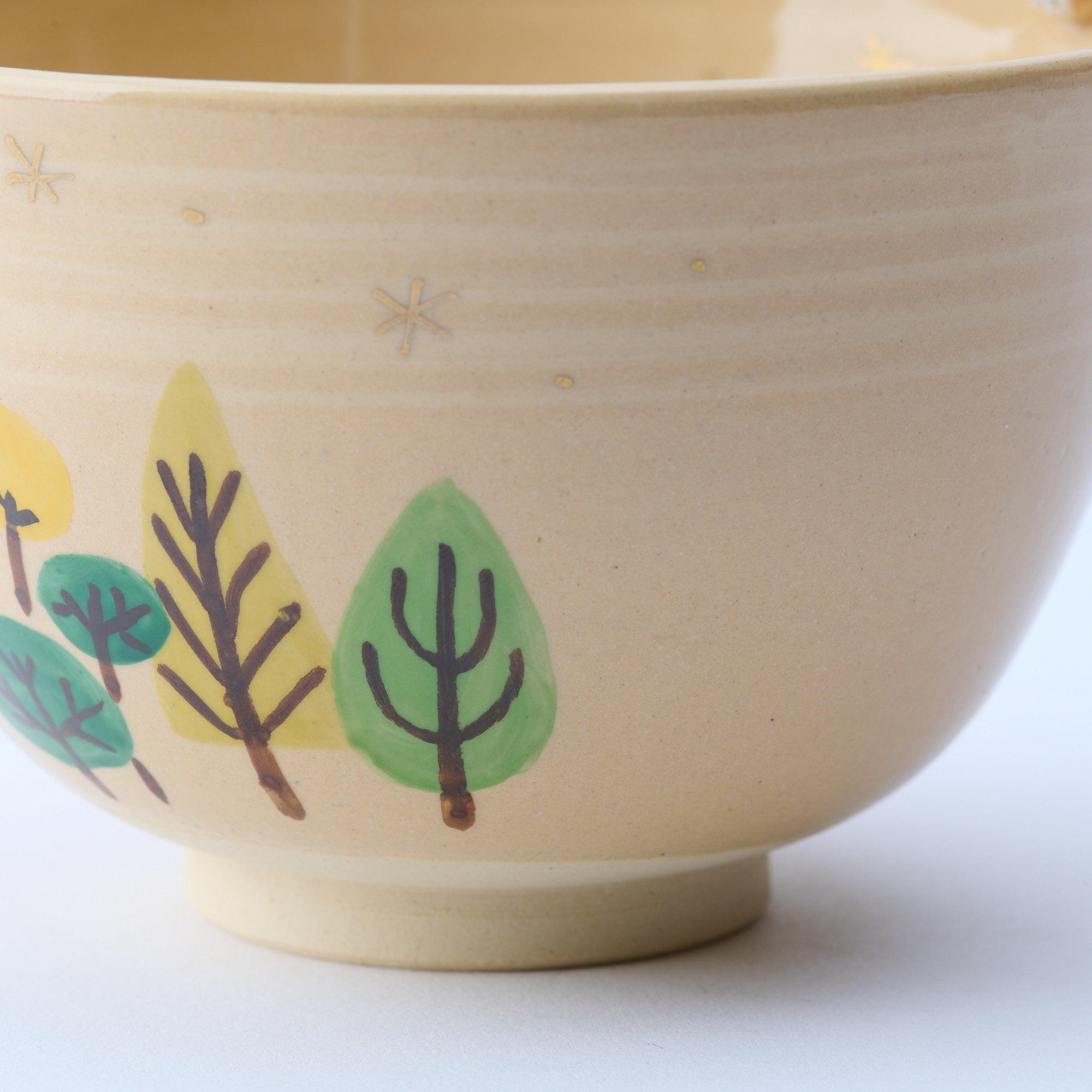 Forest and Peeking Owl Matcha Bowl
