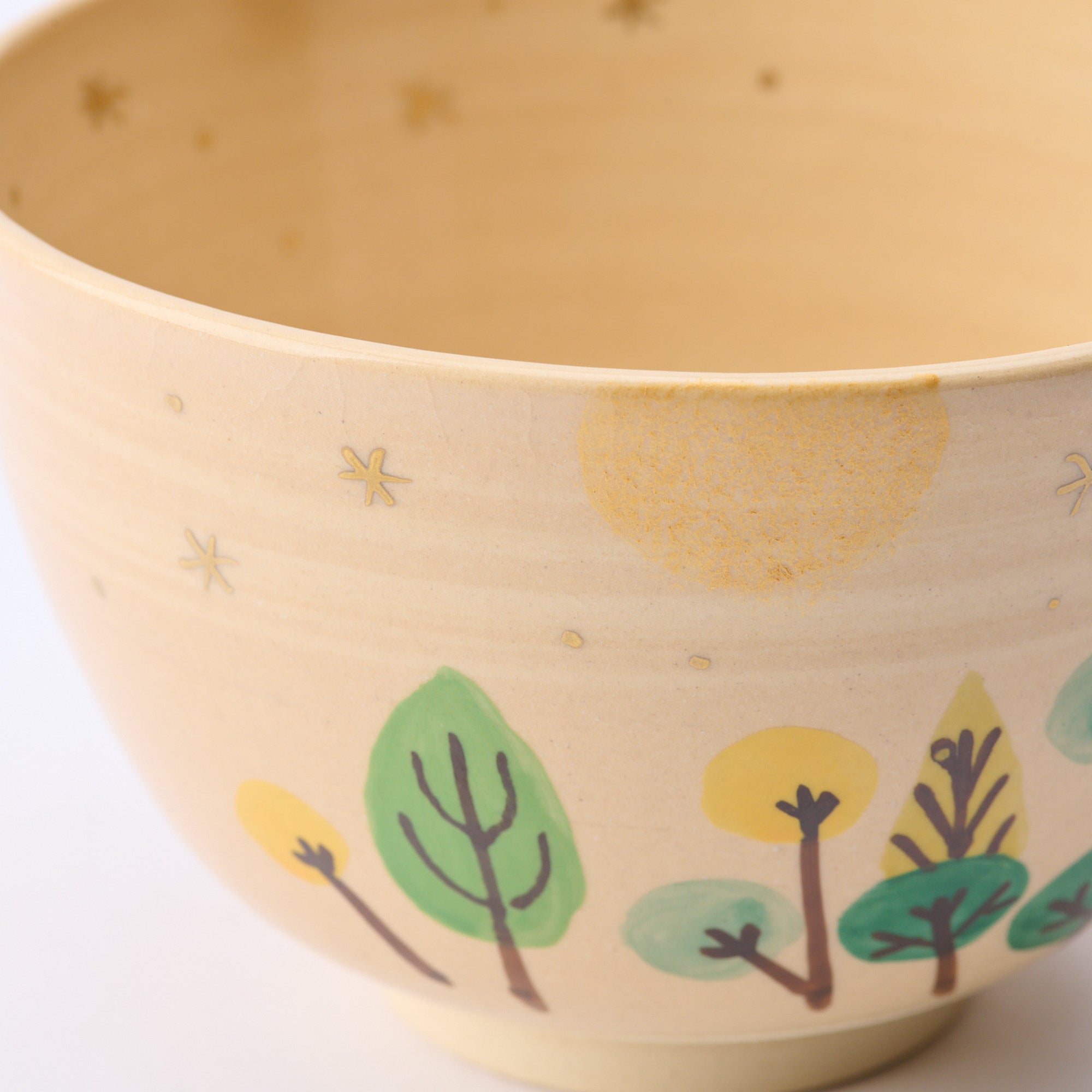 Forest and Peeking Owl Matcha Bowl