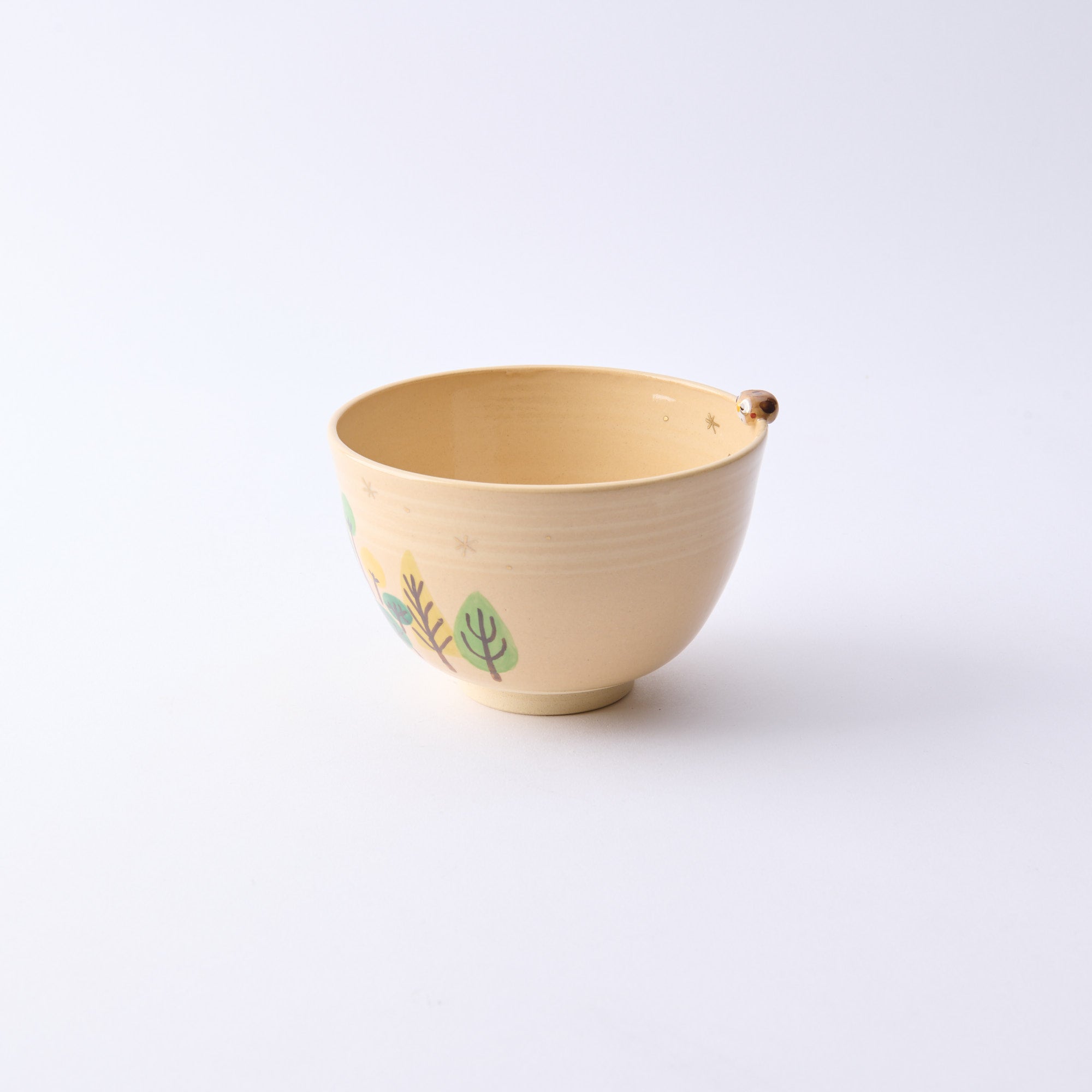 Forest and Peeking Owl Matcha Bowl
