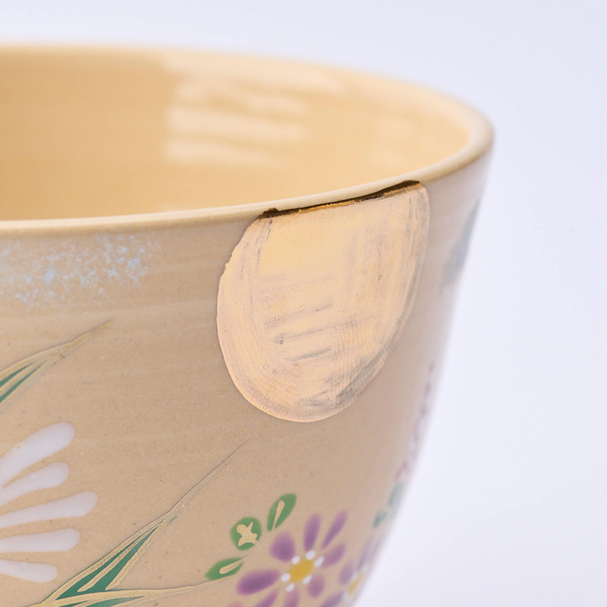 Autumn Plants and Peeking Rabbit Matcha Bowl
