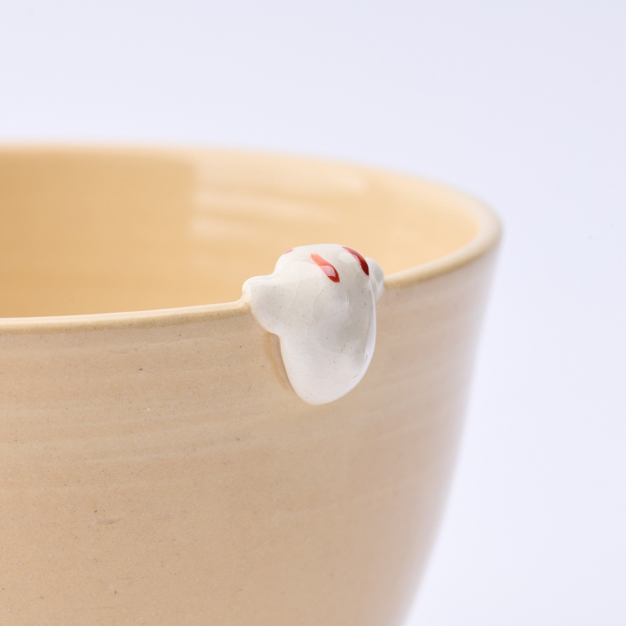 Autumn Plants and Peeking Rabbit Matcha Bowl