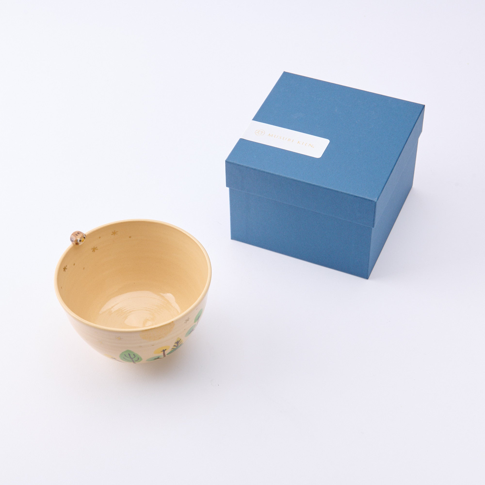 Forest and Peeking Owl Matcha Bowl