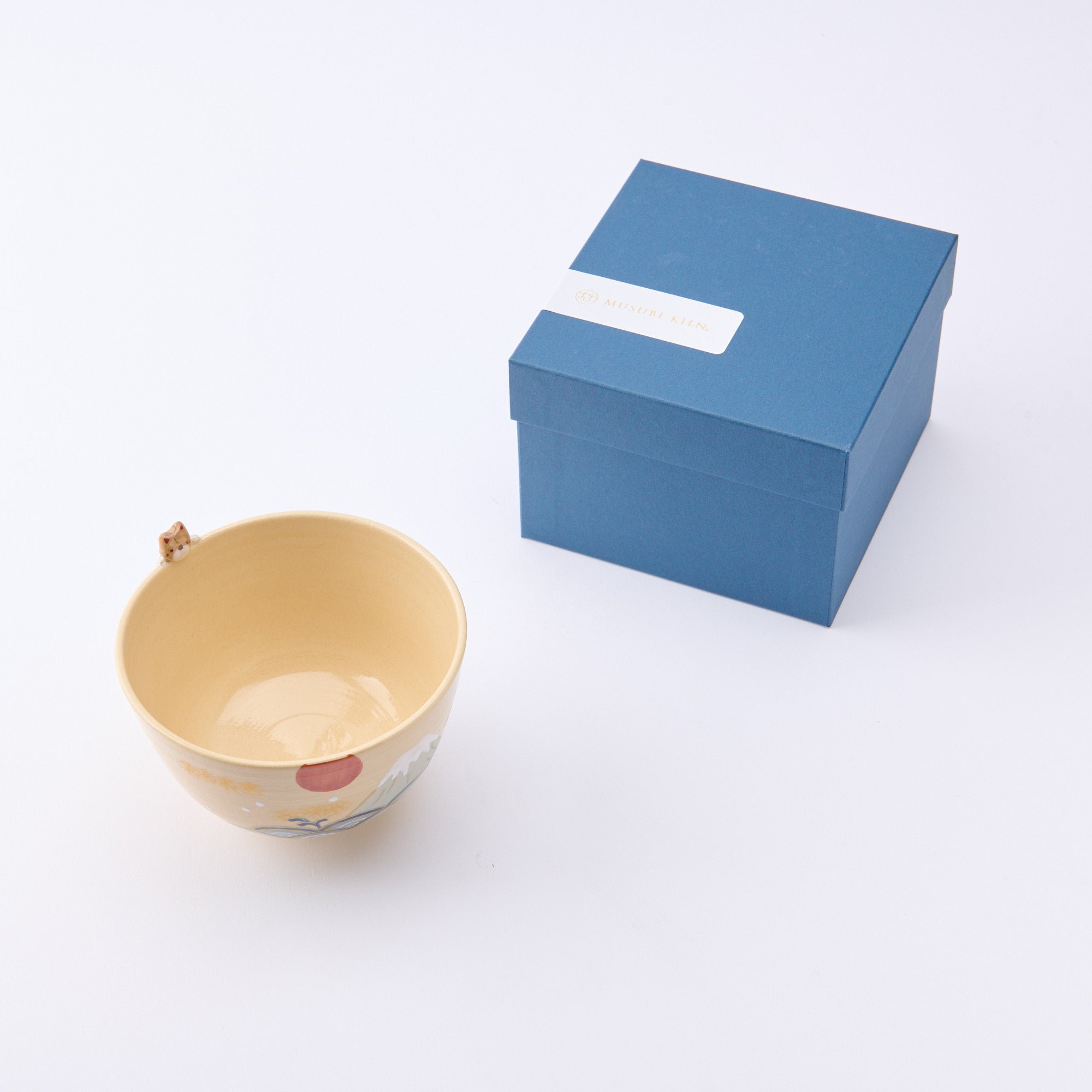 Mt. Fuji and Peeking Shiba Inu Matcha Bowl