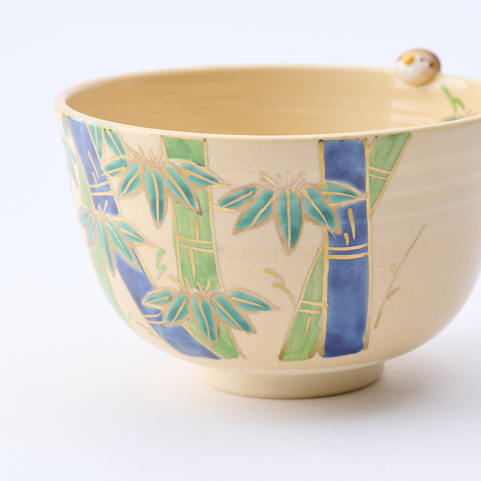 Bamboo and Peeking Sparrow Matcha Bowl